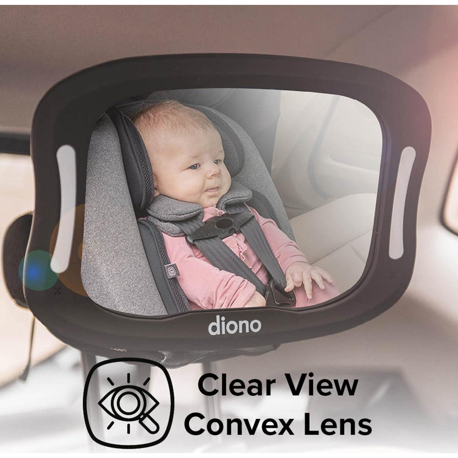 Espejo para Bebé Diono Easy View XXL con Luz LED y Seguridad