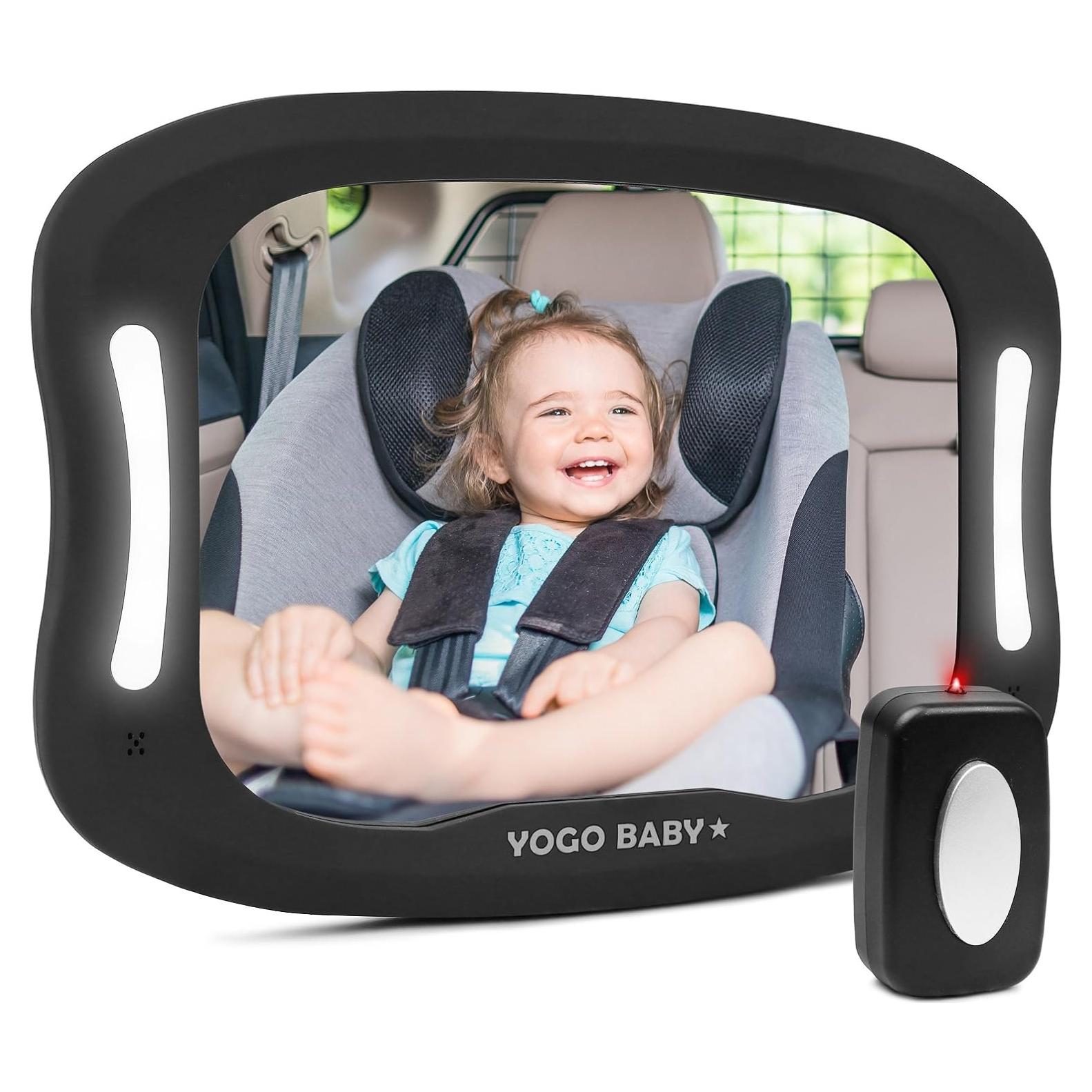 Espejo Retrovisor para Bebés Yogo Baby con Luz LED y Control Remoto