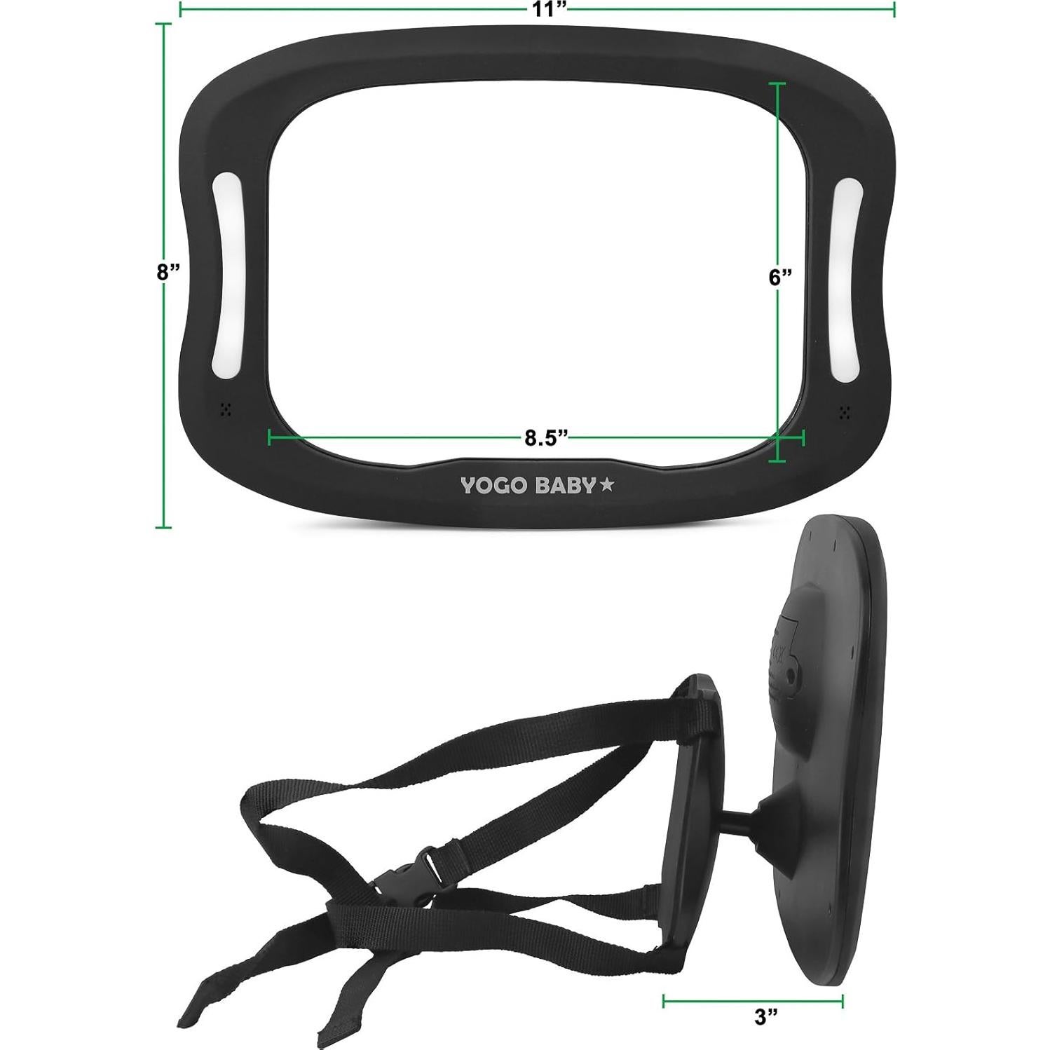 Espejo Retrovisor para Bebés Yogo Baby con Luz LED y Control Remoto