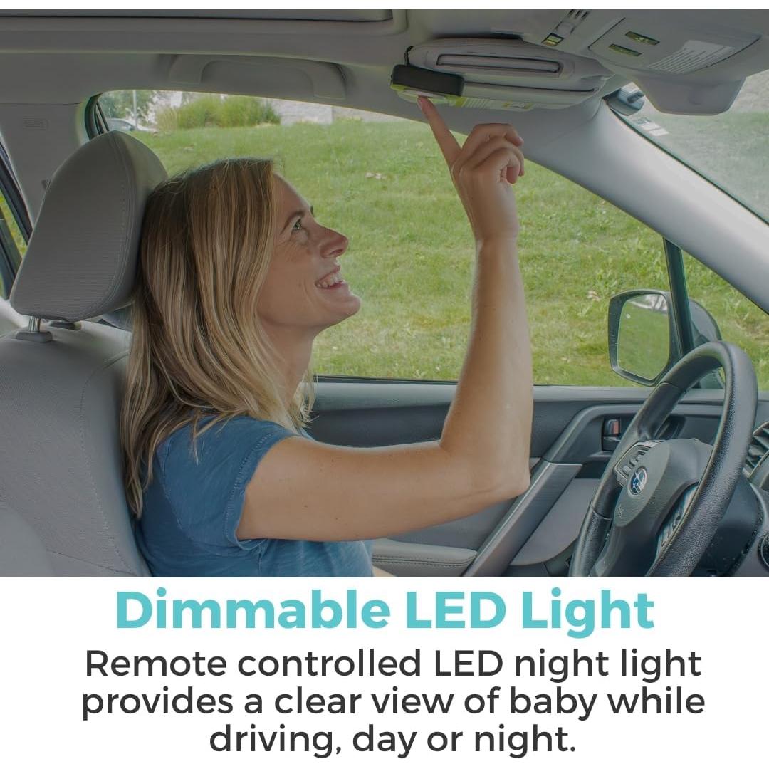 Espejo de Auto para Bebé LED Deluxe Toddleroo - Negro