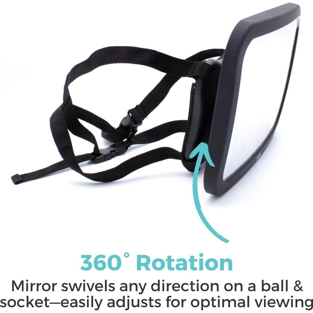 Espejo para Auto de Bebé Toddleroo - Convexo 360° Negro
