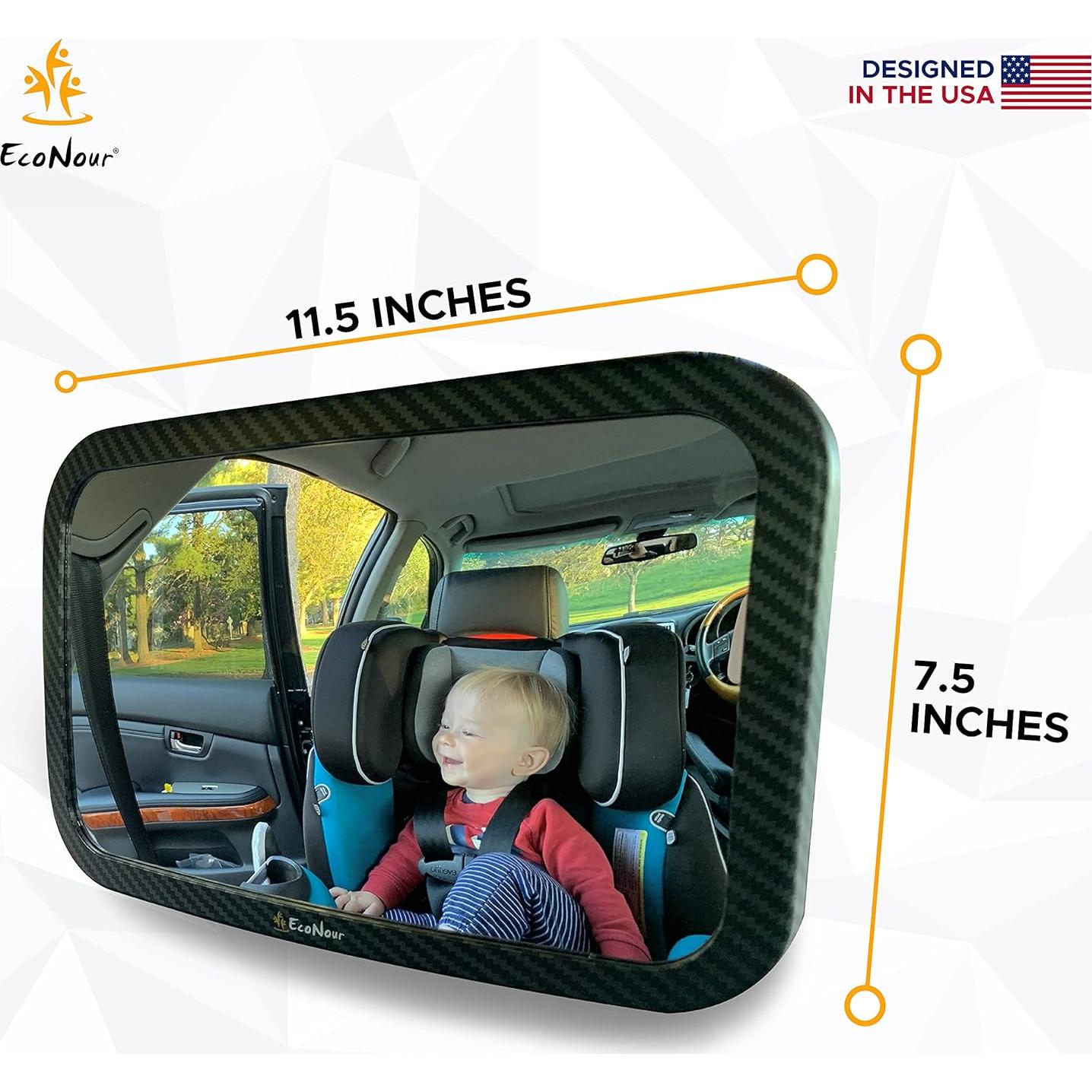 Espejo de Auto EcoNour para Bebés 29.21 x 19.05 cm Irrompible