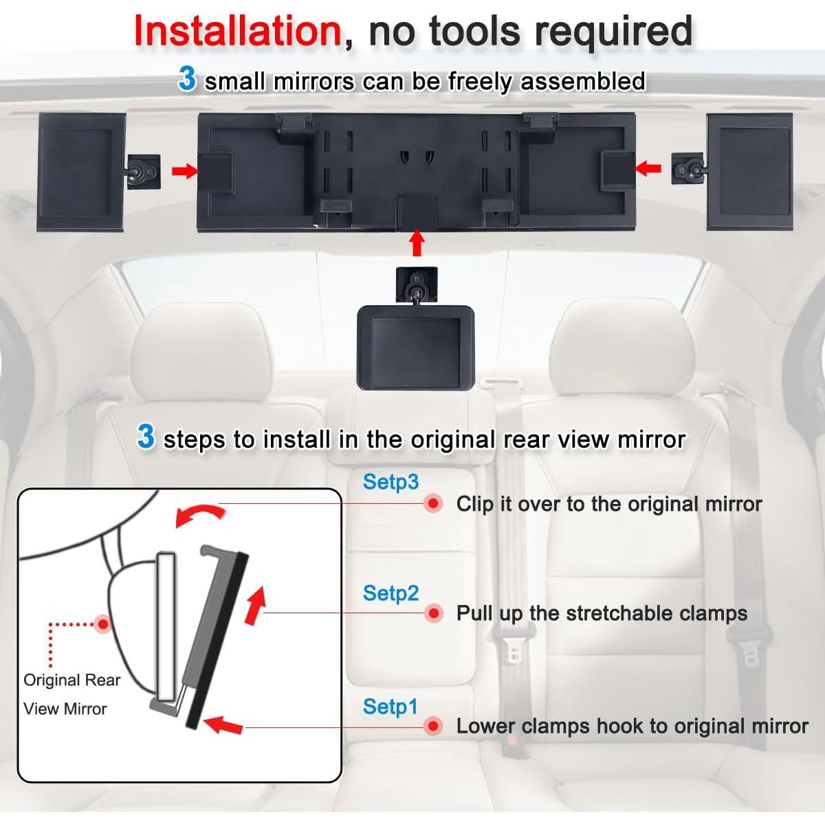 Espejo Retrovisor SkycropHD Convexo 35.1x11.8 cm para Auto