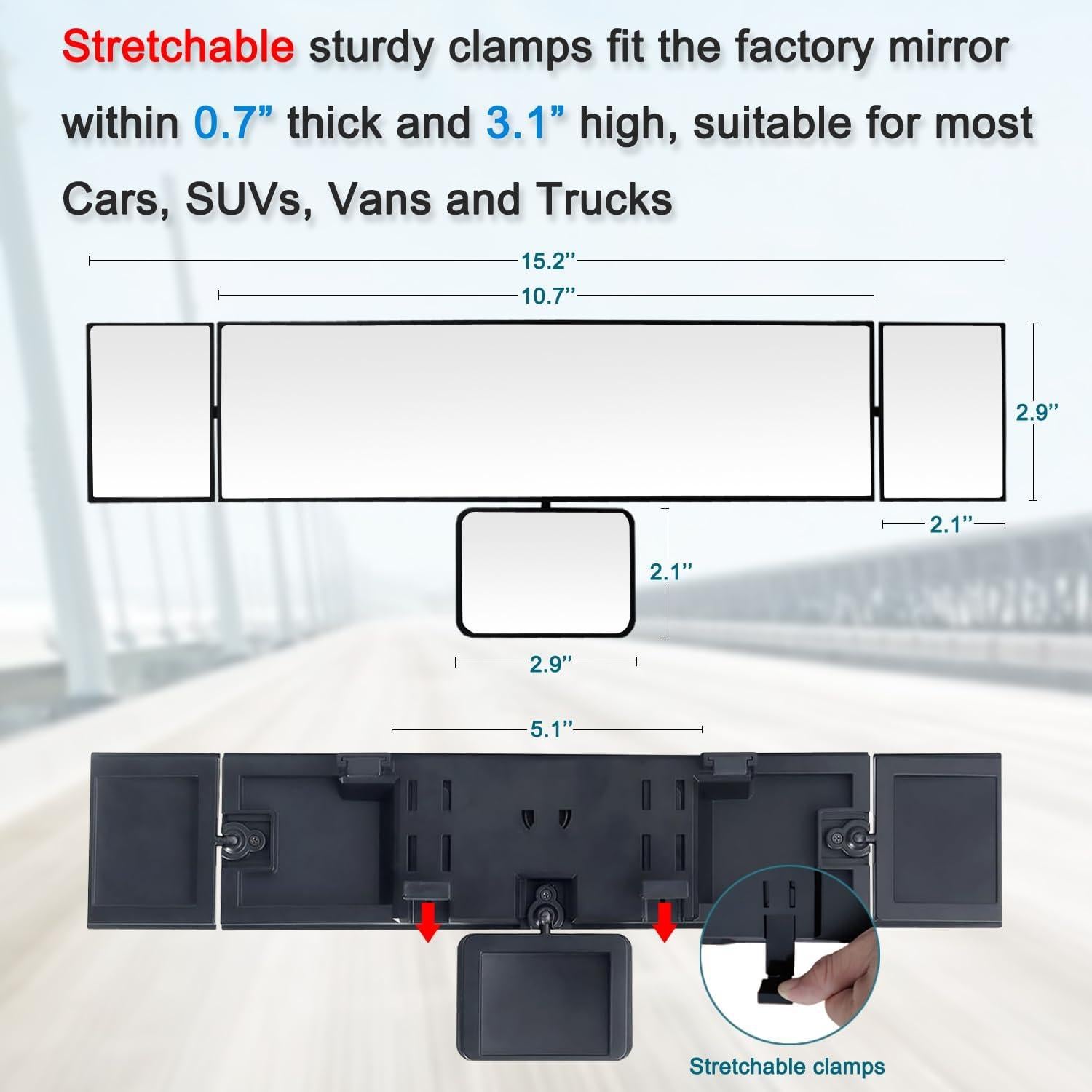 Espejo Retrovisor SkycropHD Convexo 35.1x11.8 cm para Auto
