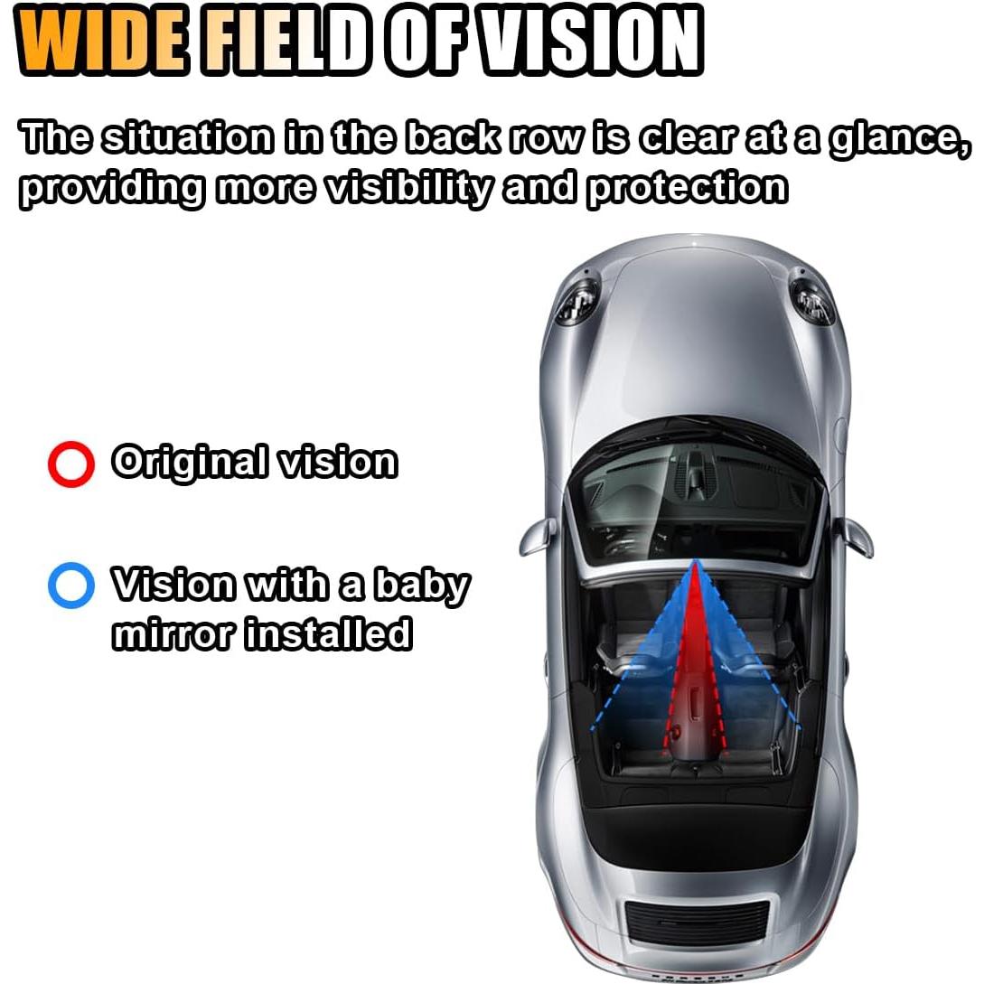 Espejo Retrovisor Interior para Bebés GLSOWEE Ajustable 9x5.66cm