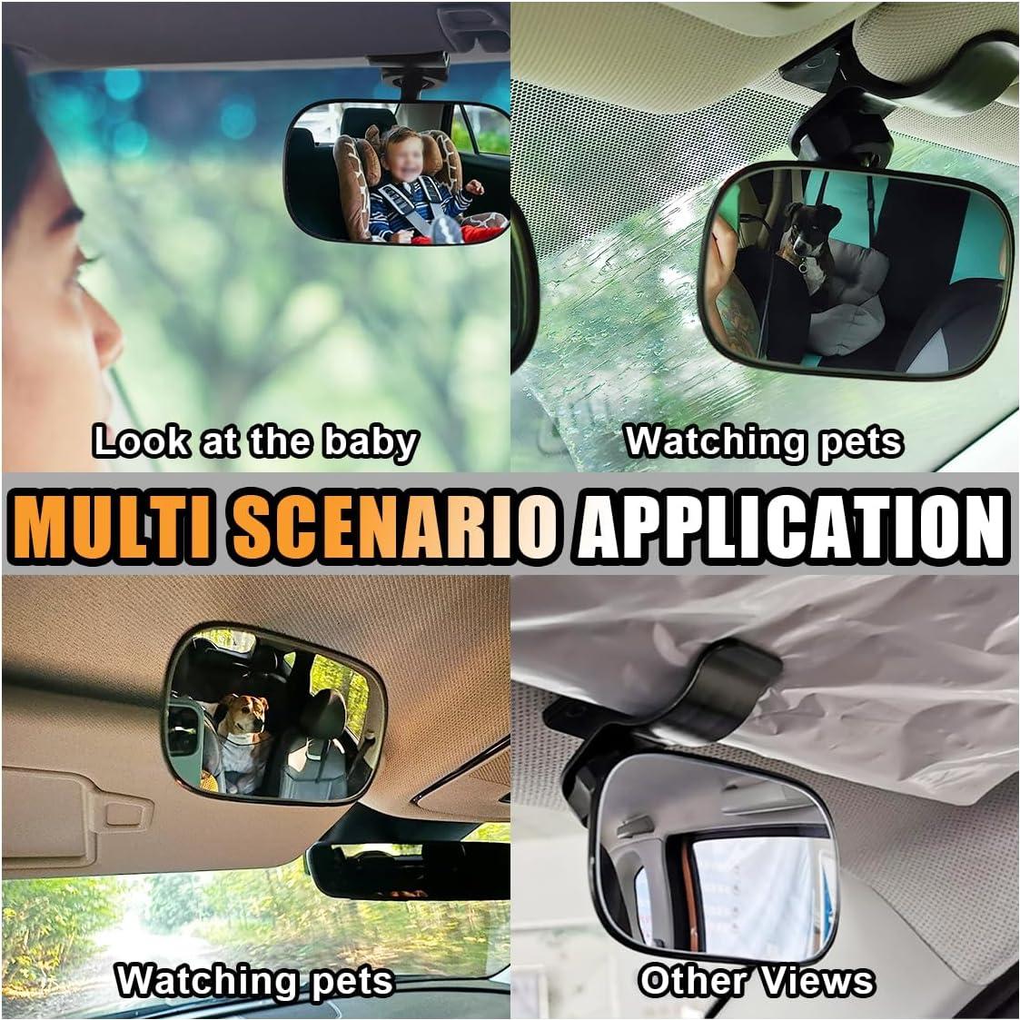 Espejo Retrovisor Interior para Bebés GLSOWEE Ajustable 9x5.66cm