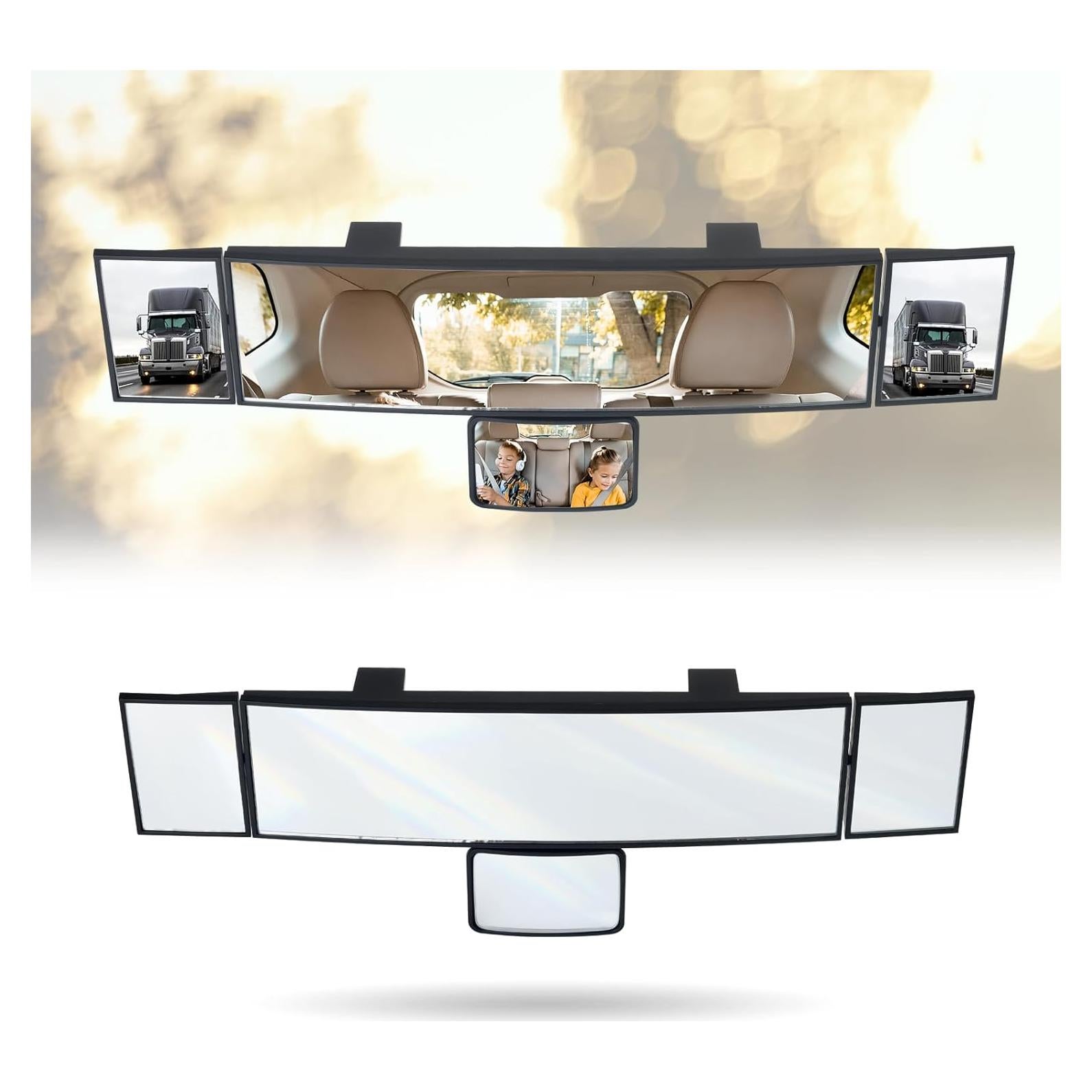 Espejo Retrovisor LoyaGour 15" Blanco Panorámico Ajustable