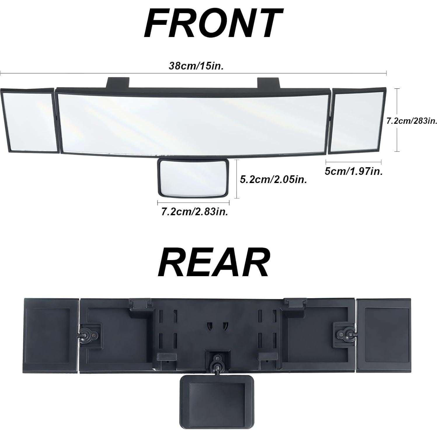 Espejo Retrovisor LoyaGour 15" Blanco Panorámico Ajustable
