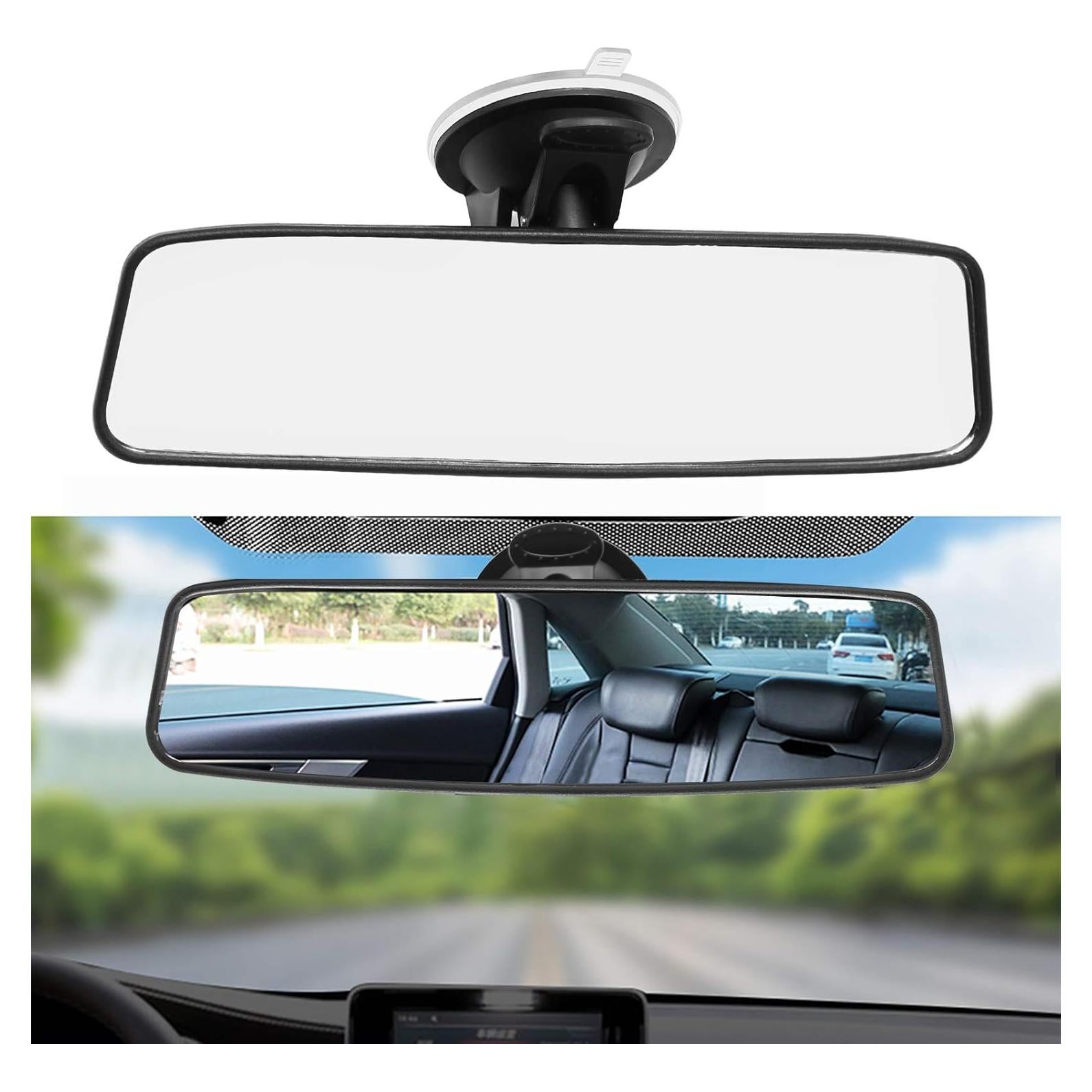 Espejo Retrovisor Interior Ajustable Vkinman Blanco 25x6.5 cm