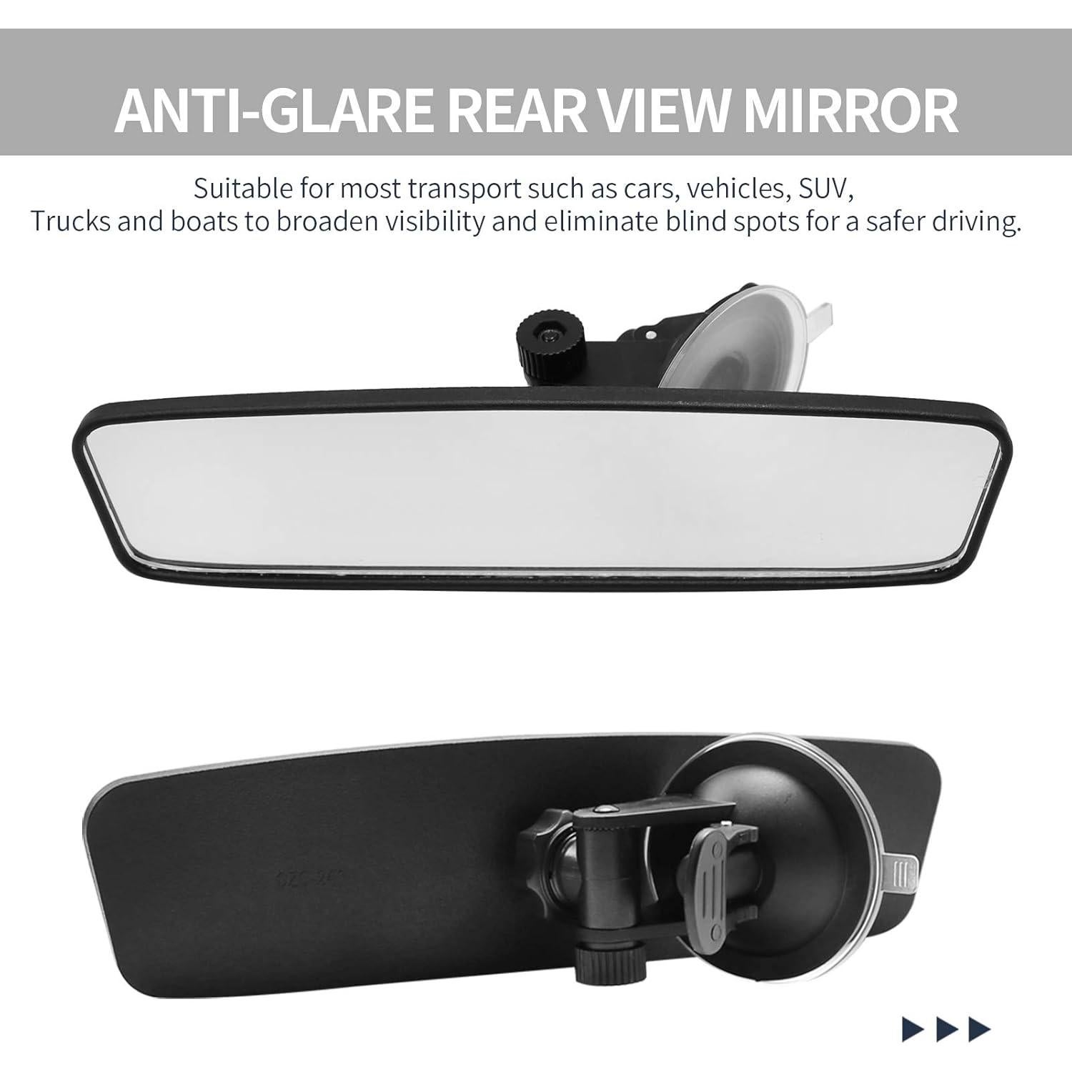 Espejo Retrovisor Interior Ajustable Vkinman Blanco 25x6.5 cm