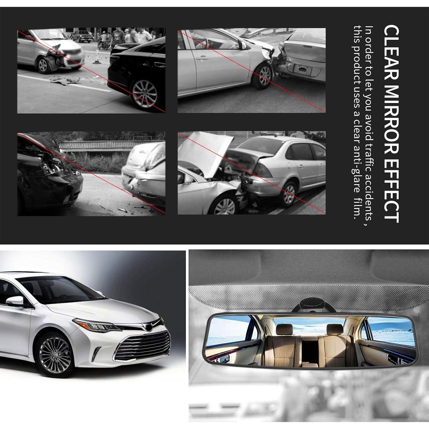 Espejo Retrovisor Interior Ajustable Vkinman Blanco 25x6.5 cm