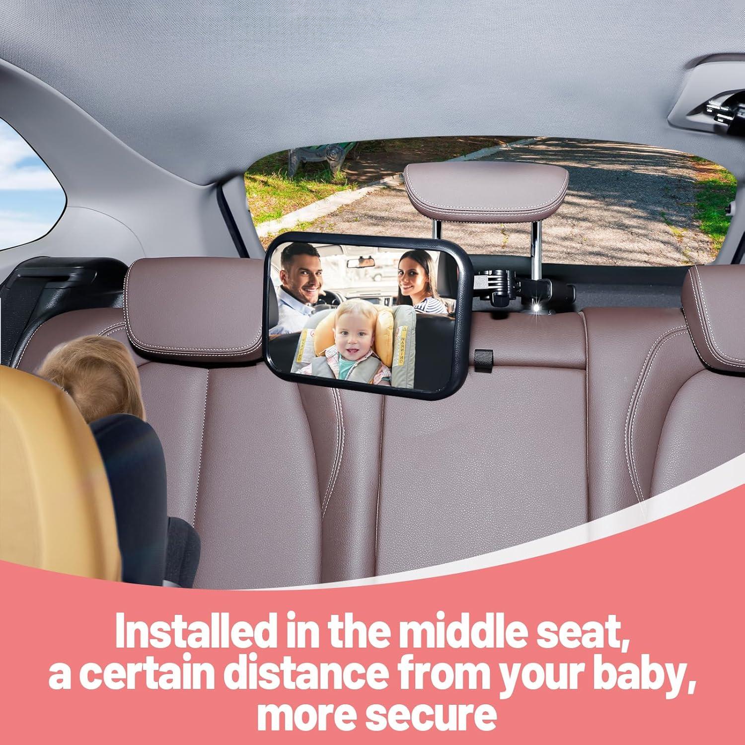 Espejo de Coche para Bebé Biubee - Ajustable 360° Negro