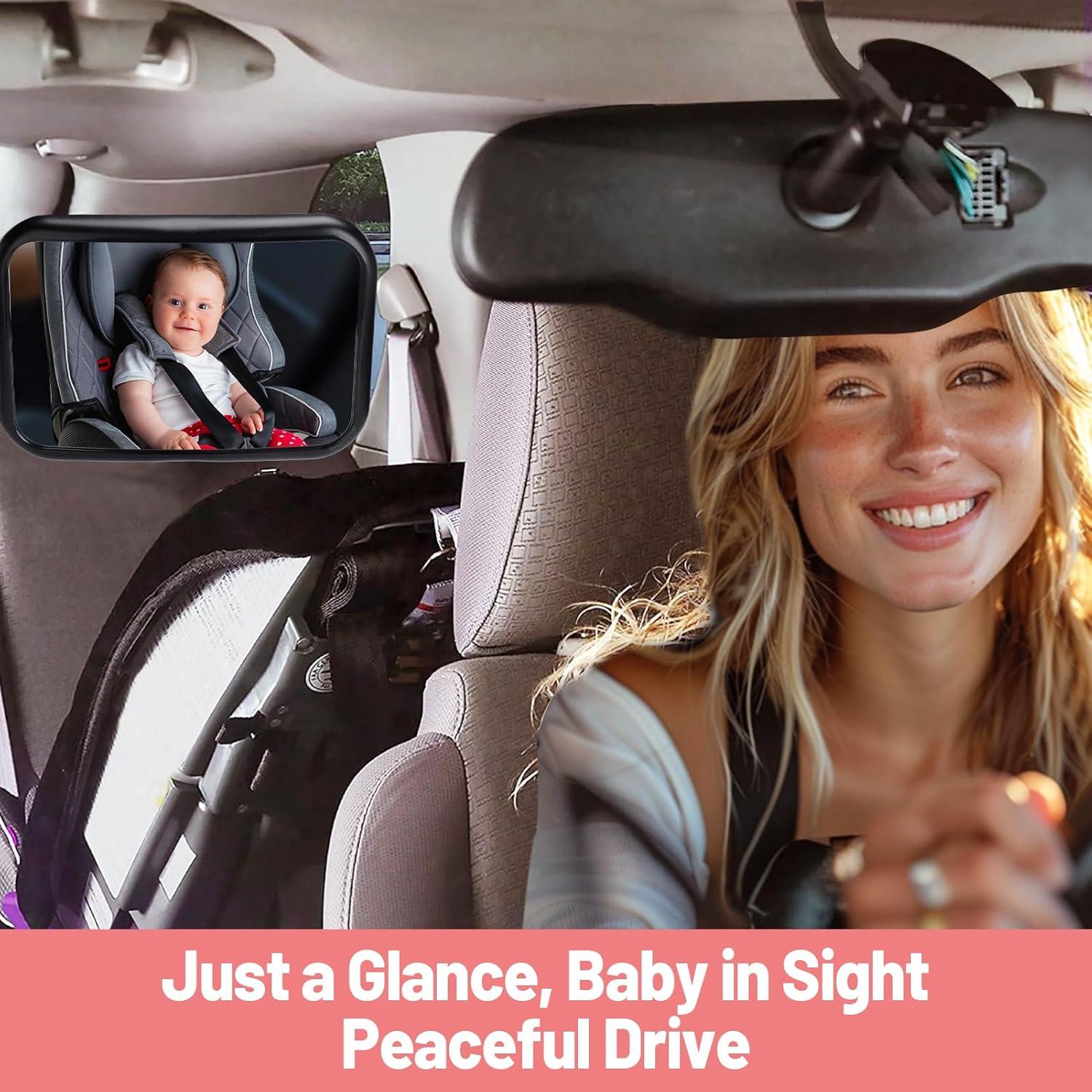 Espejo de Coche para Bebé Biubee - Ajustable 360° Negro