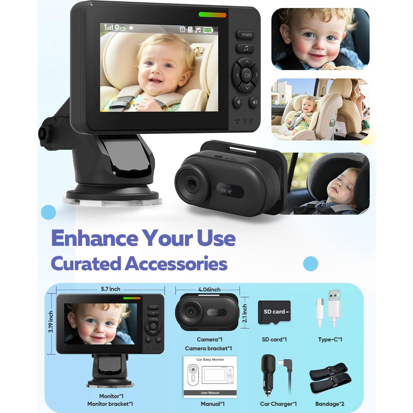 Cámara de Coche Inalámbrica Elzeeo 1080P con Visión Nocturna