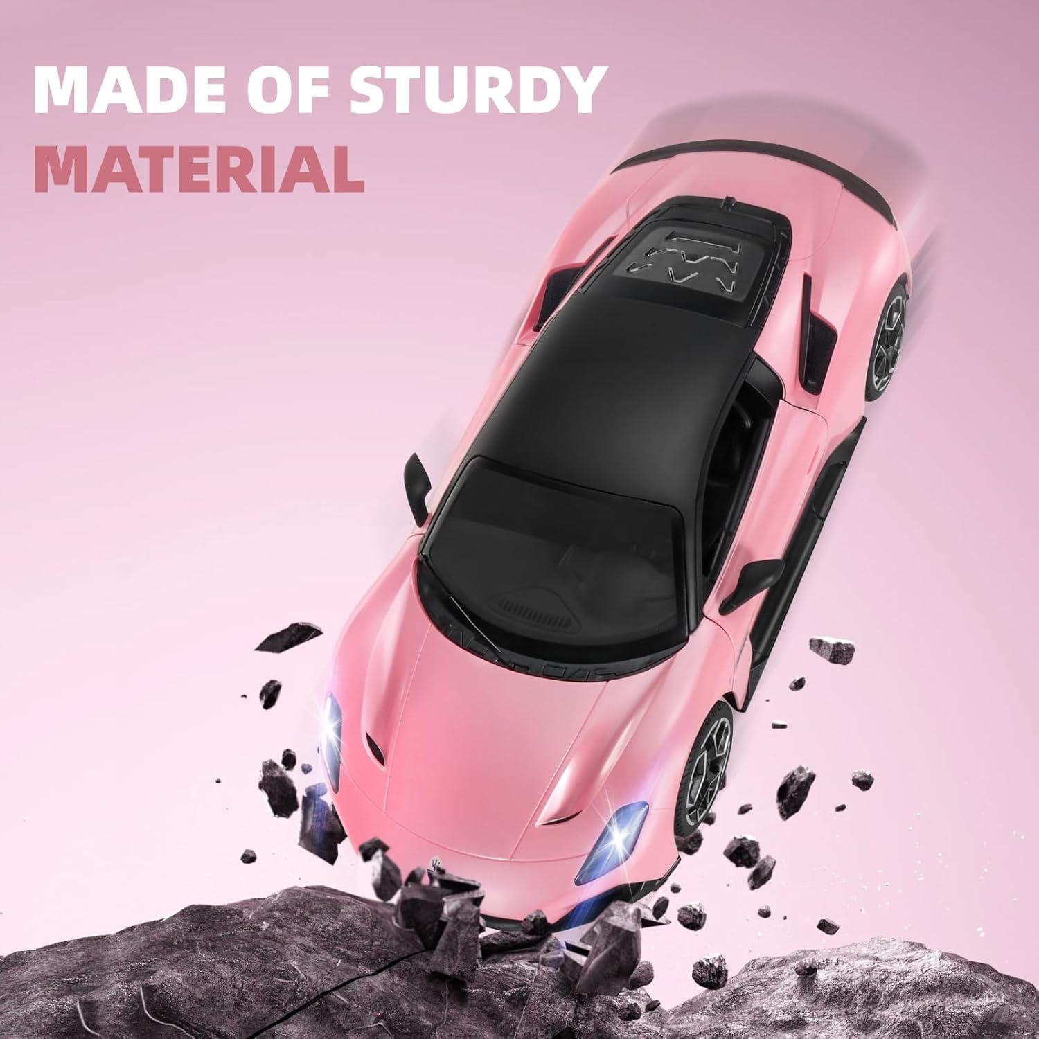 Coche RC MIEBELY Maserati MC20 1:12 Rosa 12Km/h Luces LED