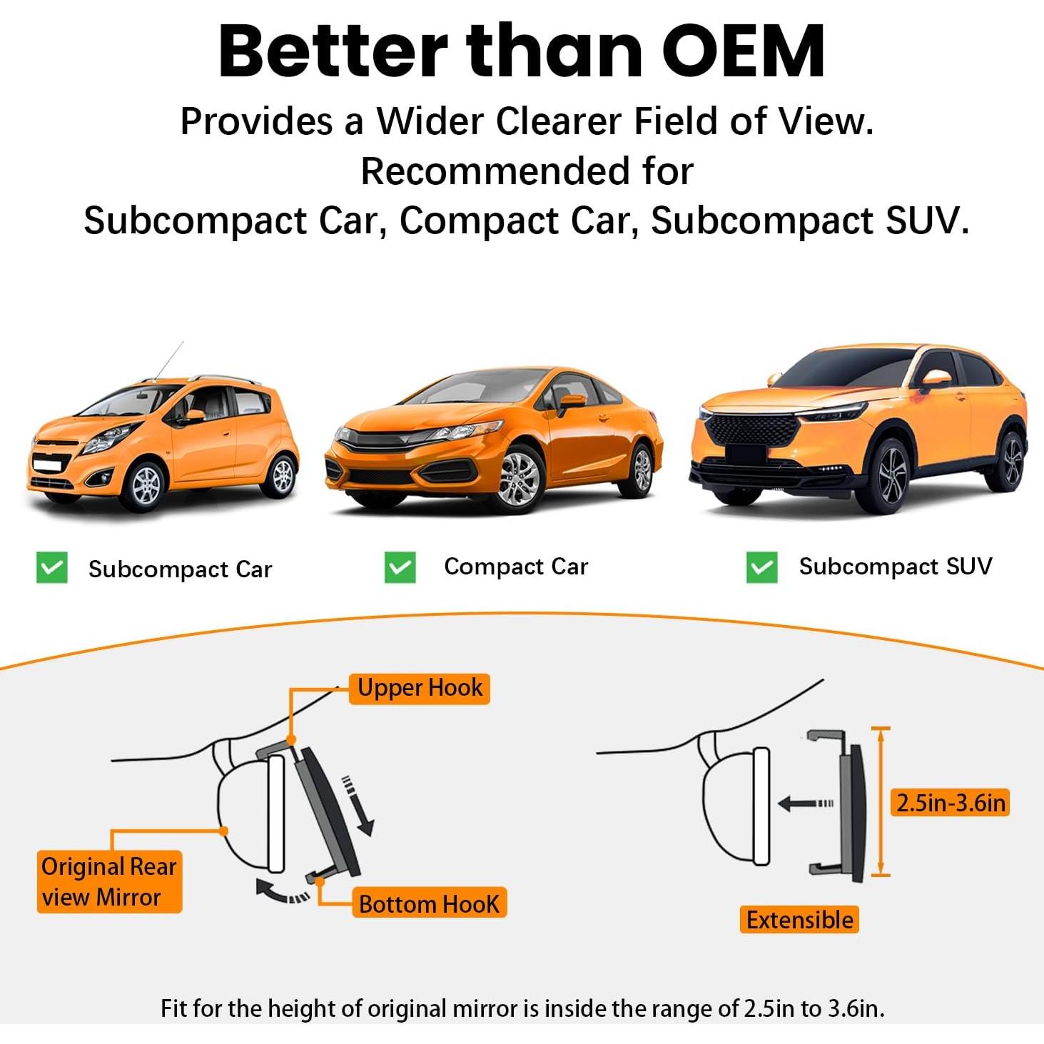 Espejo Retrovisor Panorámico Antideslumbrante 10" HmmtyRack