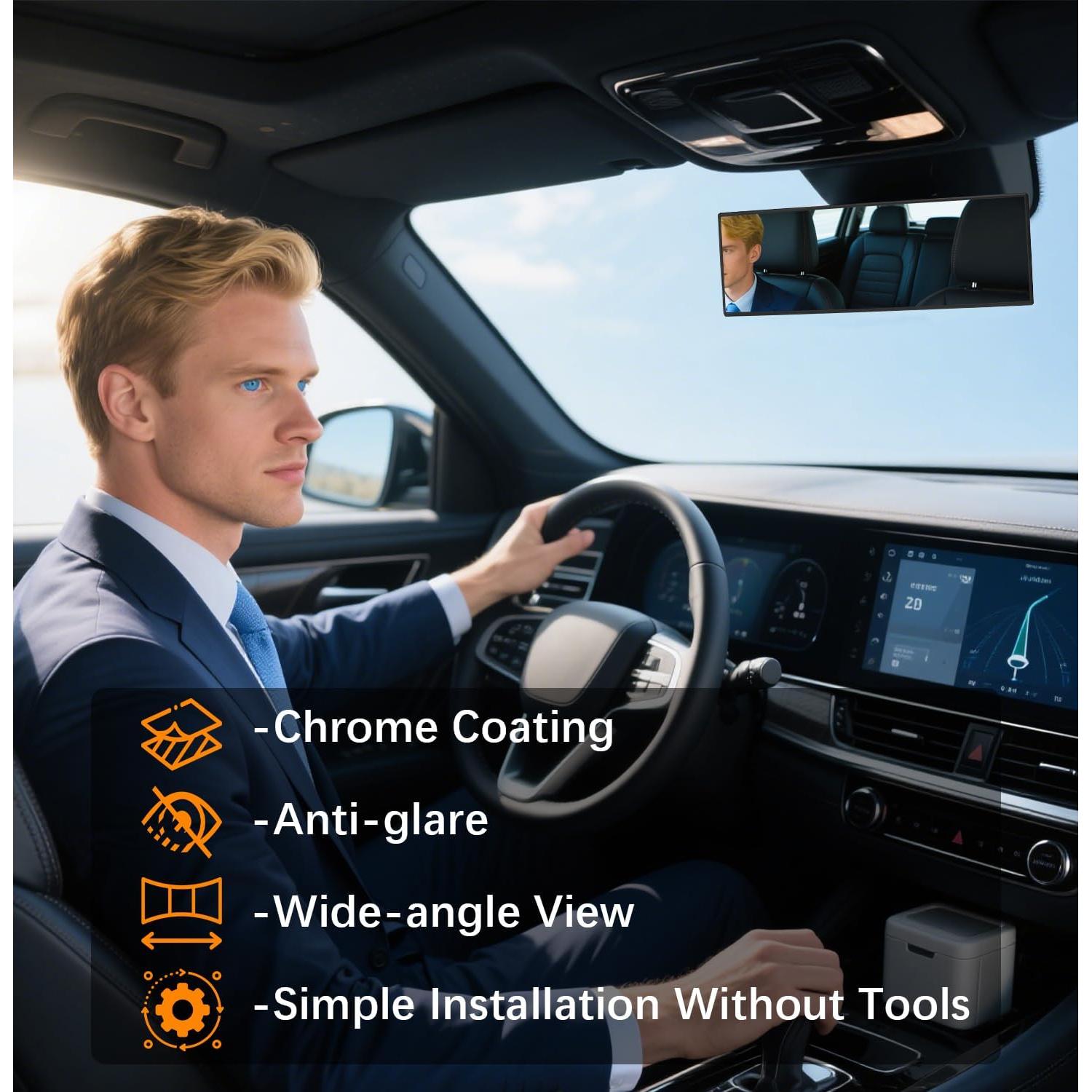 Espejo Retrovisor Panorámico Antideslumbrante 10" HmmtyRack