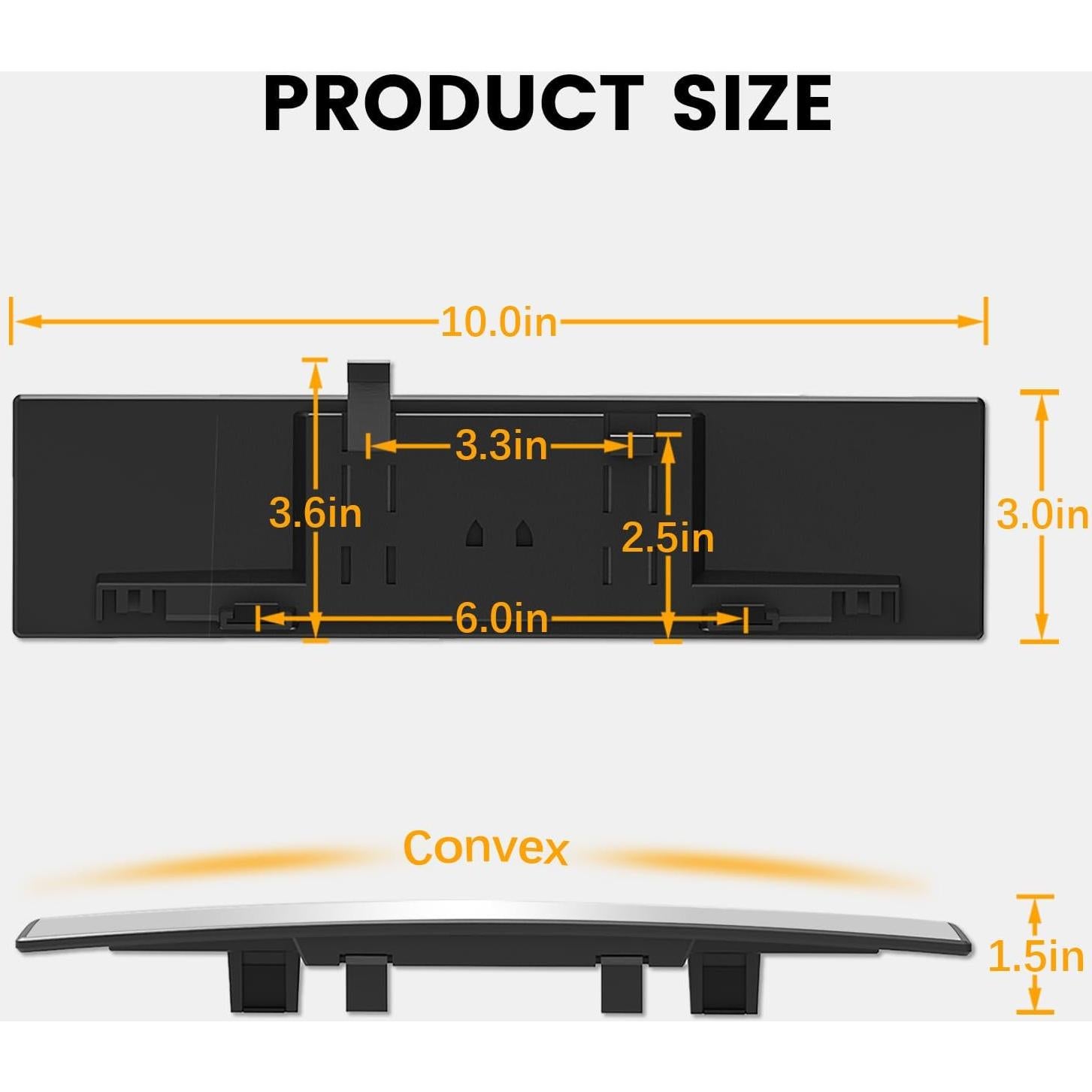 Espejo Retrovisor Panorámico Antideslumbrante 10" HmmtyRack