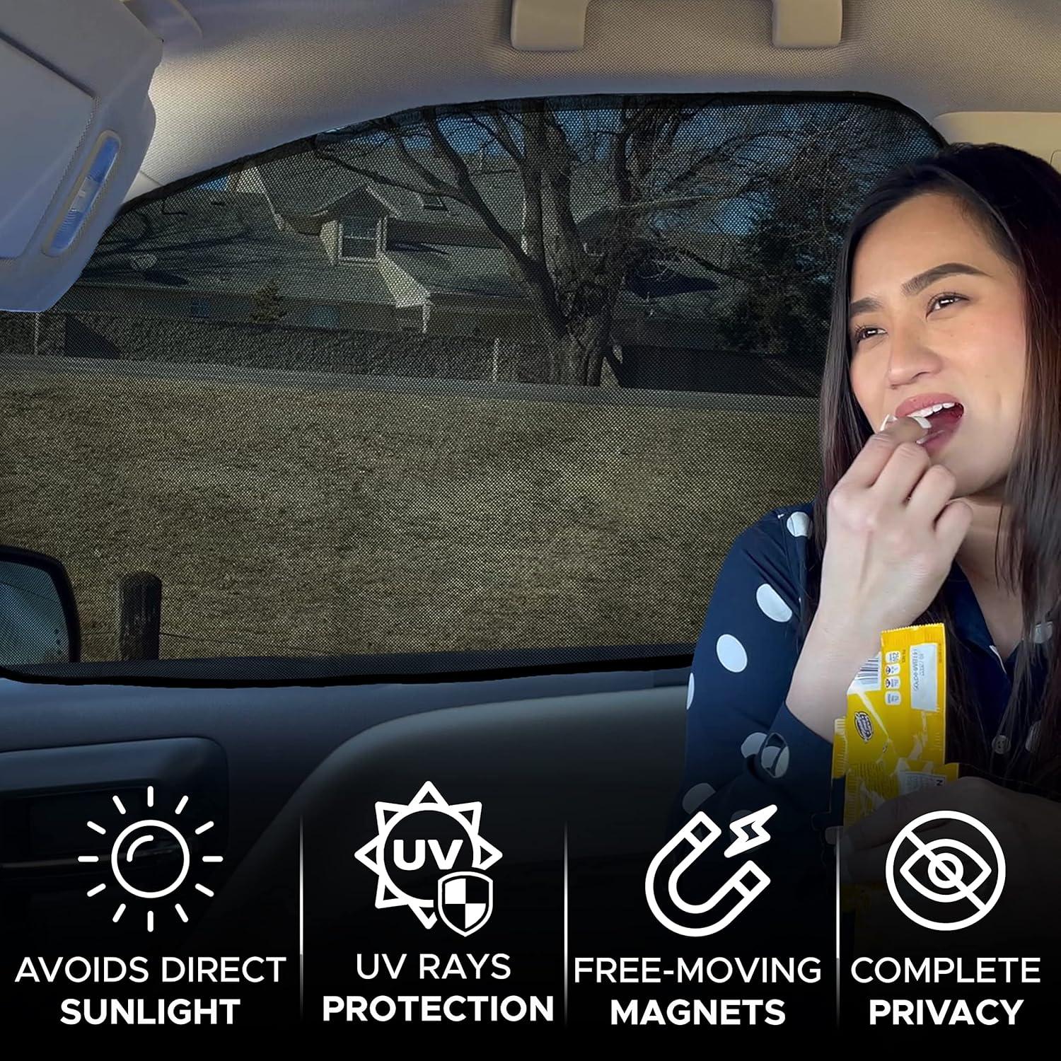Cortinas Solares Magnéticas EcoNour para Ventanas de Auto - 2 Piezas, 76x46 cm