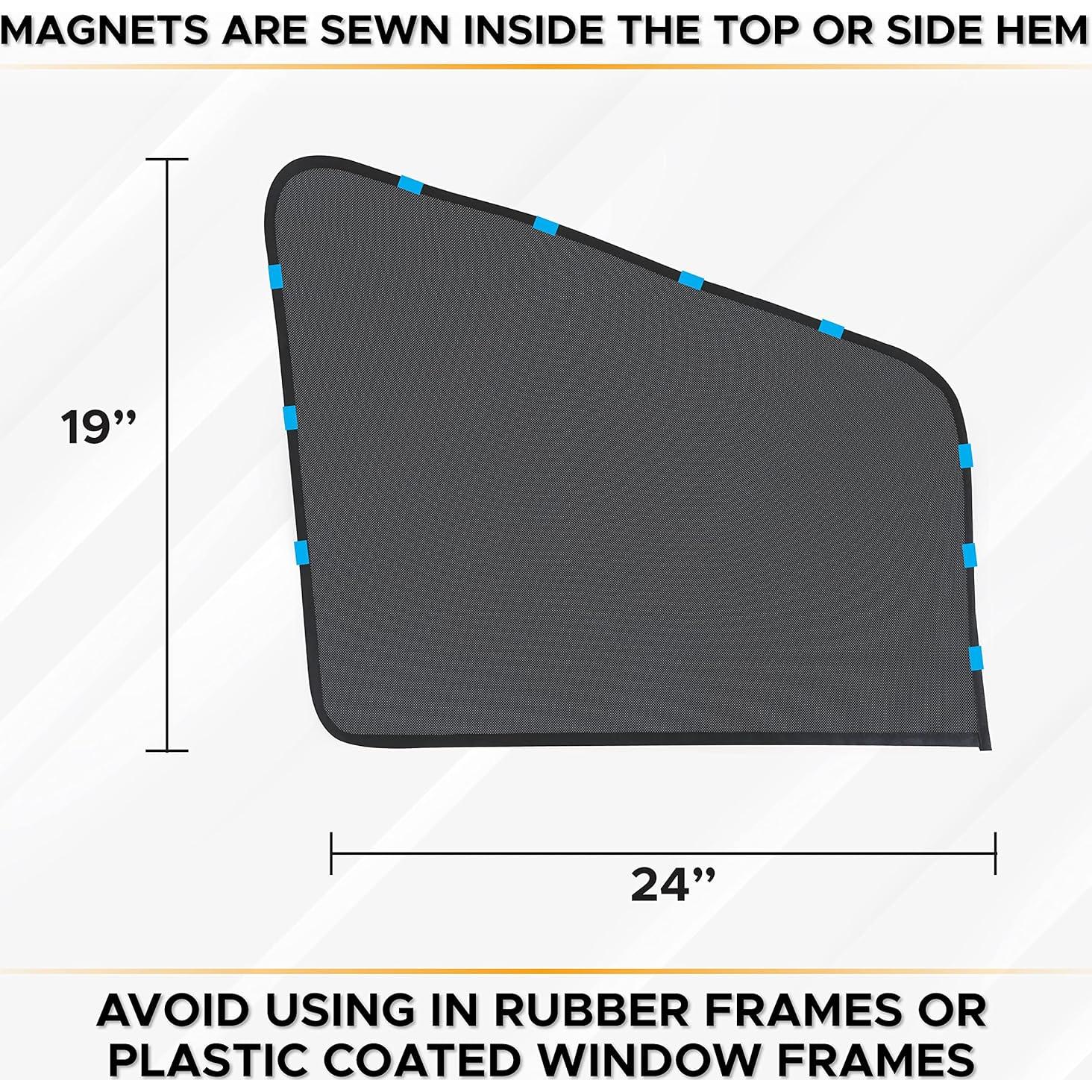 Cortinas Solares Magnéticas EcoNour para Ventanas de Auto - 2 Piezas, 76x46 cm
