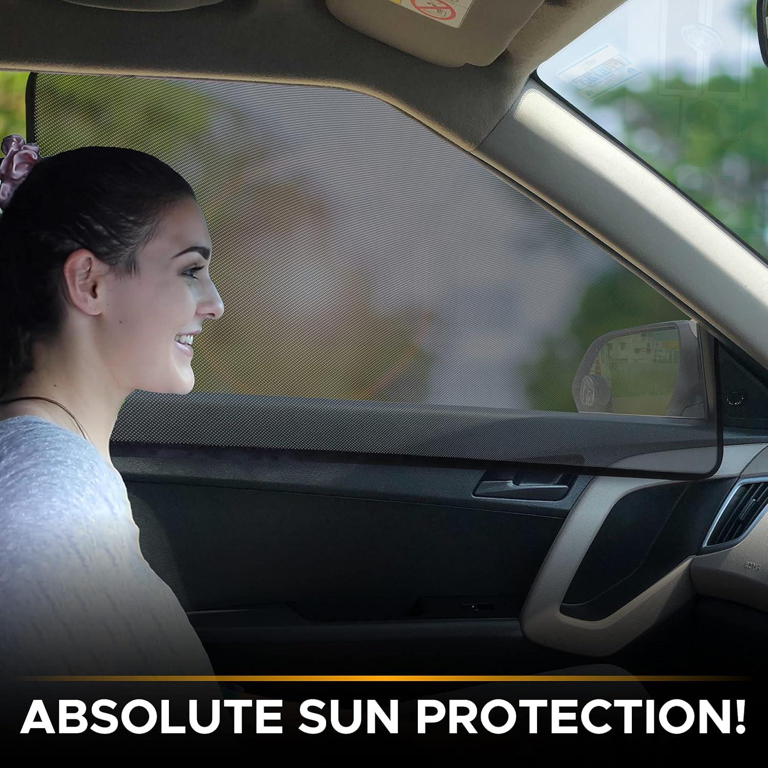 Cortinas Solares Magnéticas EcoNour para Ventanas de Auto - 2 Piezas, 76x46 cm