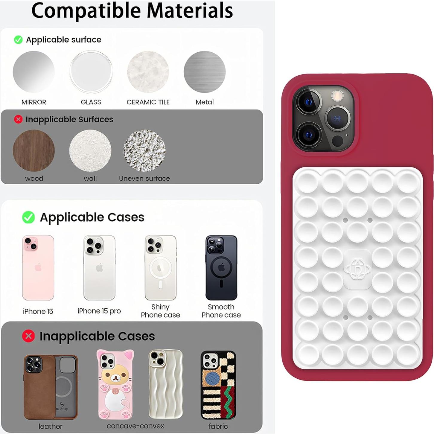 Soporte de Teléfono de Silicona Mokiwala Rosa Bebé Reutilizable