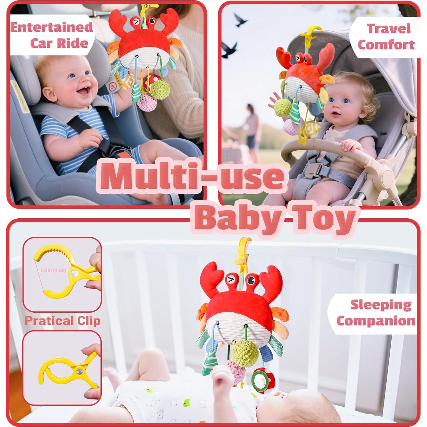 Juguete de Cochecito UTOPLIKEY Cangrejo Sensorial 0-12 Meses