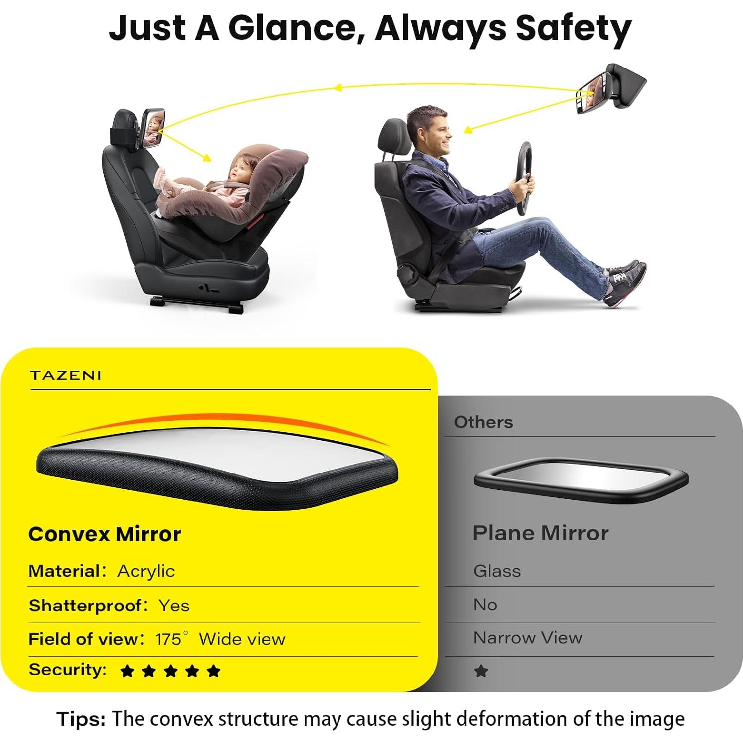 Espejo para Bebé TAZENI BBJ-09 Ajuste Fijo 360° Antichoque