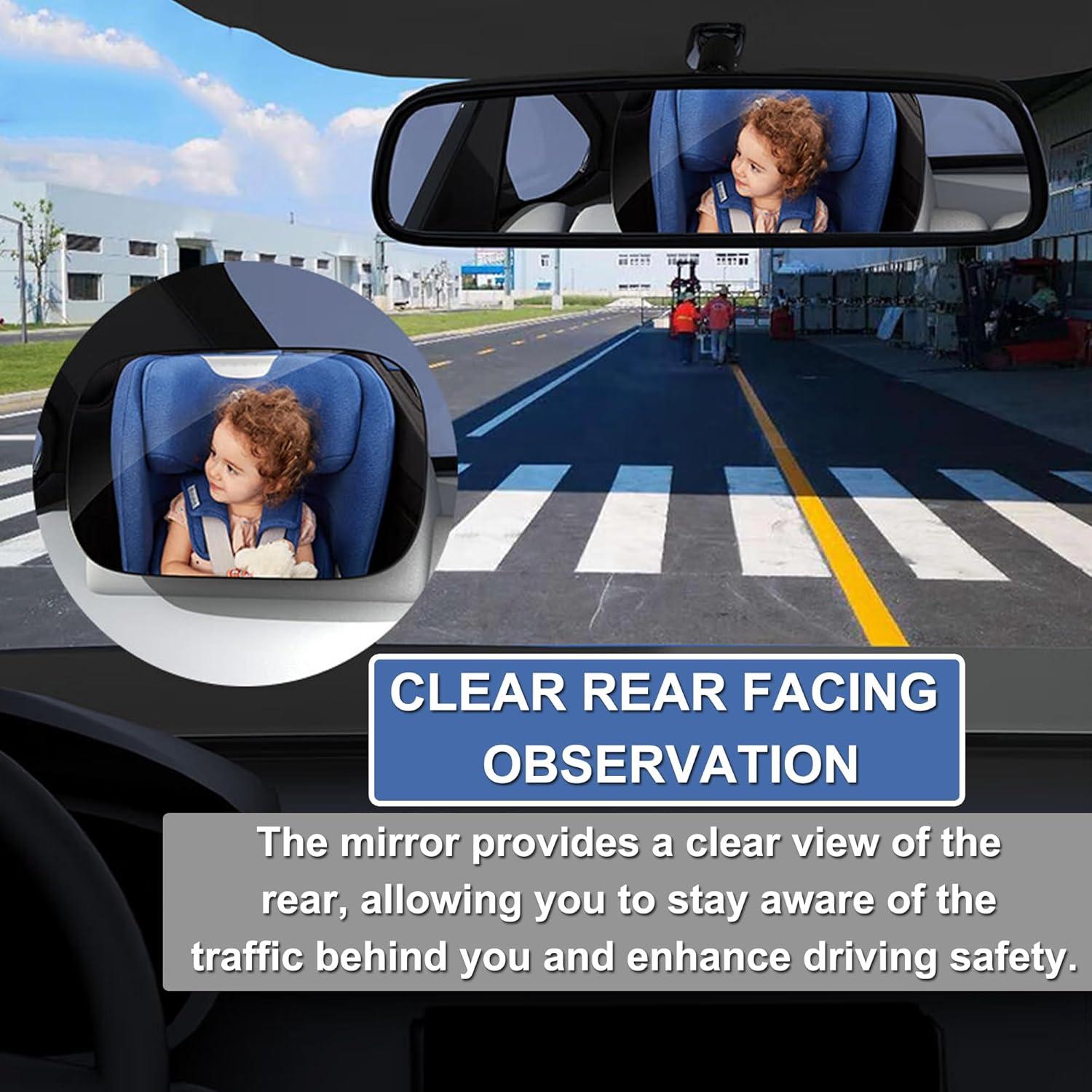 Espejo de Coche para Bebés JXINLODGEG Irrompible Ajustable