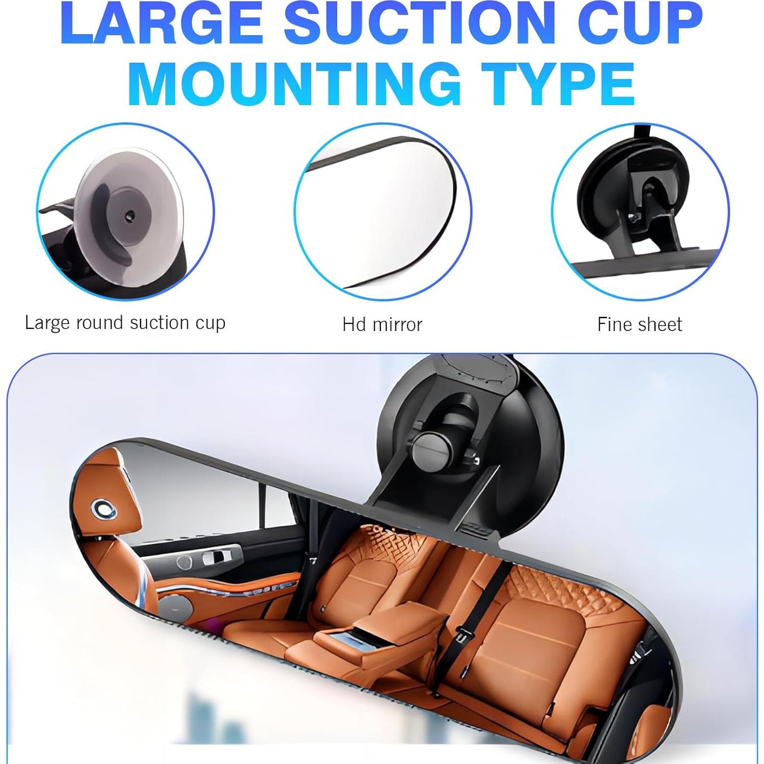 Espejo Retrovisor Ampliado Zeathery HERYHSJ601WH, 21.8x6.4cm