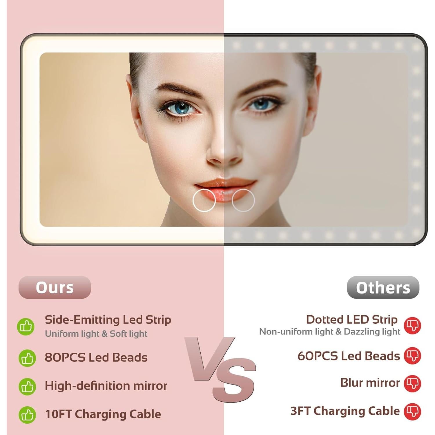 Espejo de Visera de Sol Vanmirr VM08-2 con Luz LED Regulable