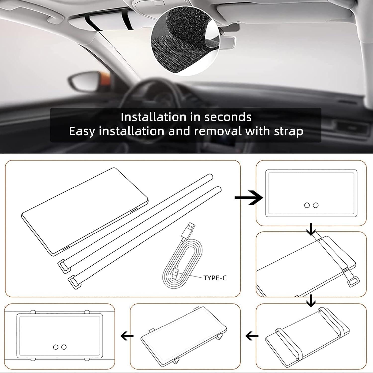 Espejo de Visera de Sol Vanmirr VM08-2 con Luz LED Regulable