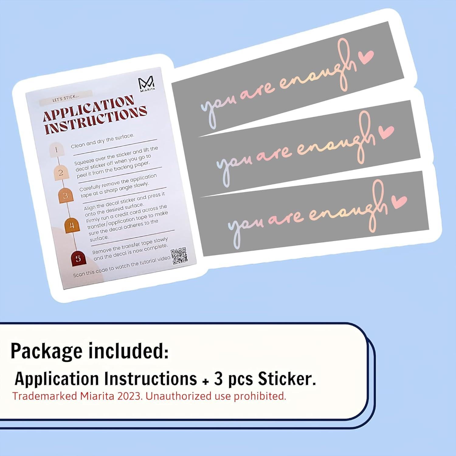 Calcomanías de Espejo Retrovisor Miarita - 3 Unidades Eres Suficiente