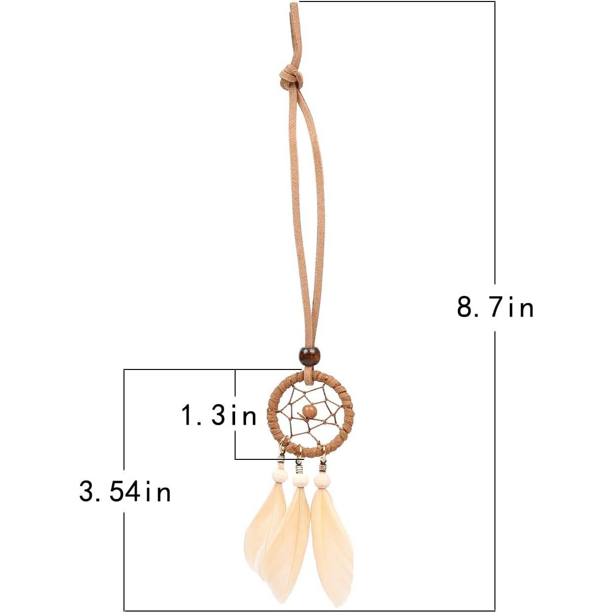 Set de 7 Atrapas Sueños Khaki - Colgantes para Auto y Decoración