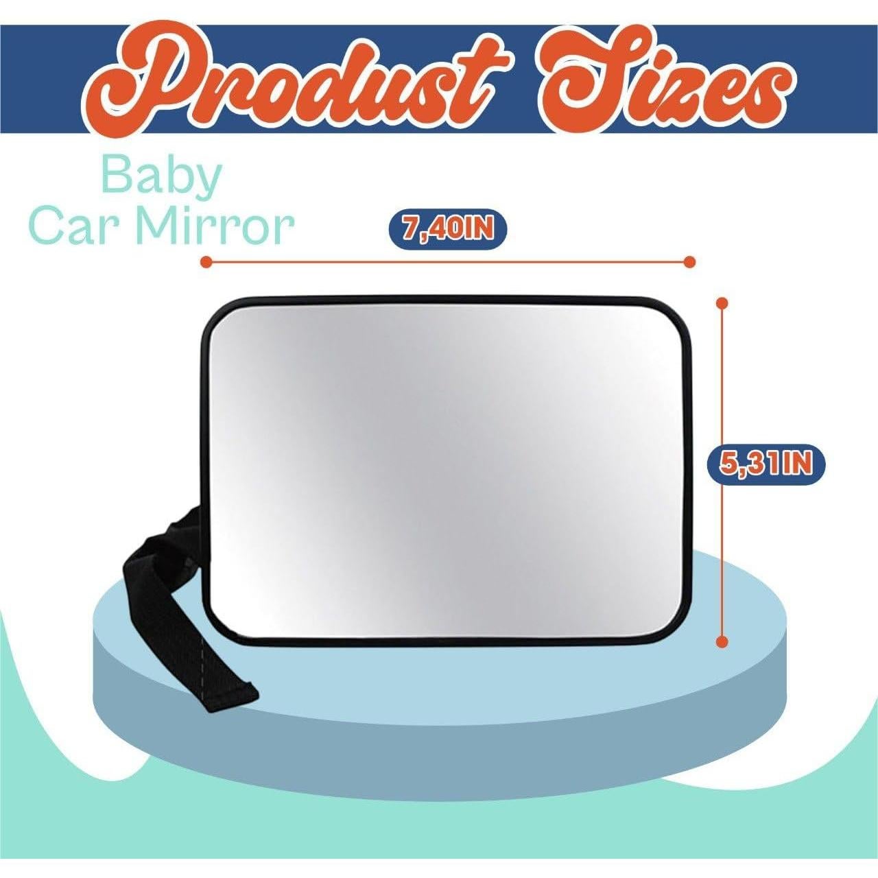Espejo de Coche para Bebés Genérico - A Prueba de Roturas 12.7cm