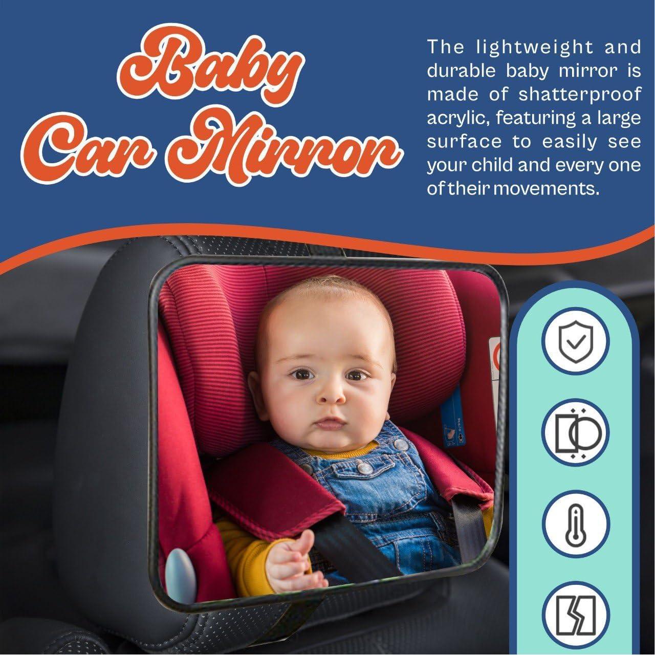 Espejo de Coche para Bebés Genérico - A Prueba de Roturas 12.7cm