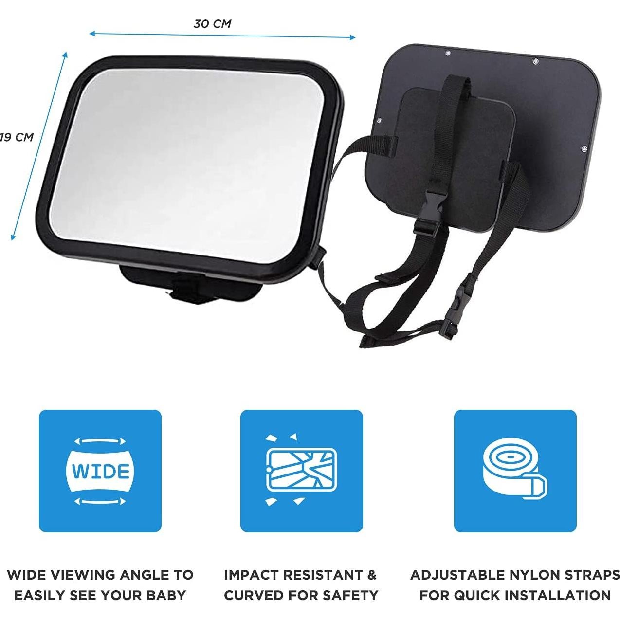 Espejo de Seguridad para Bebés ZogeeZ XL Convexo Ajustable