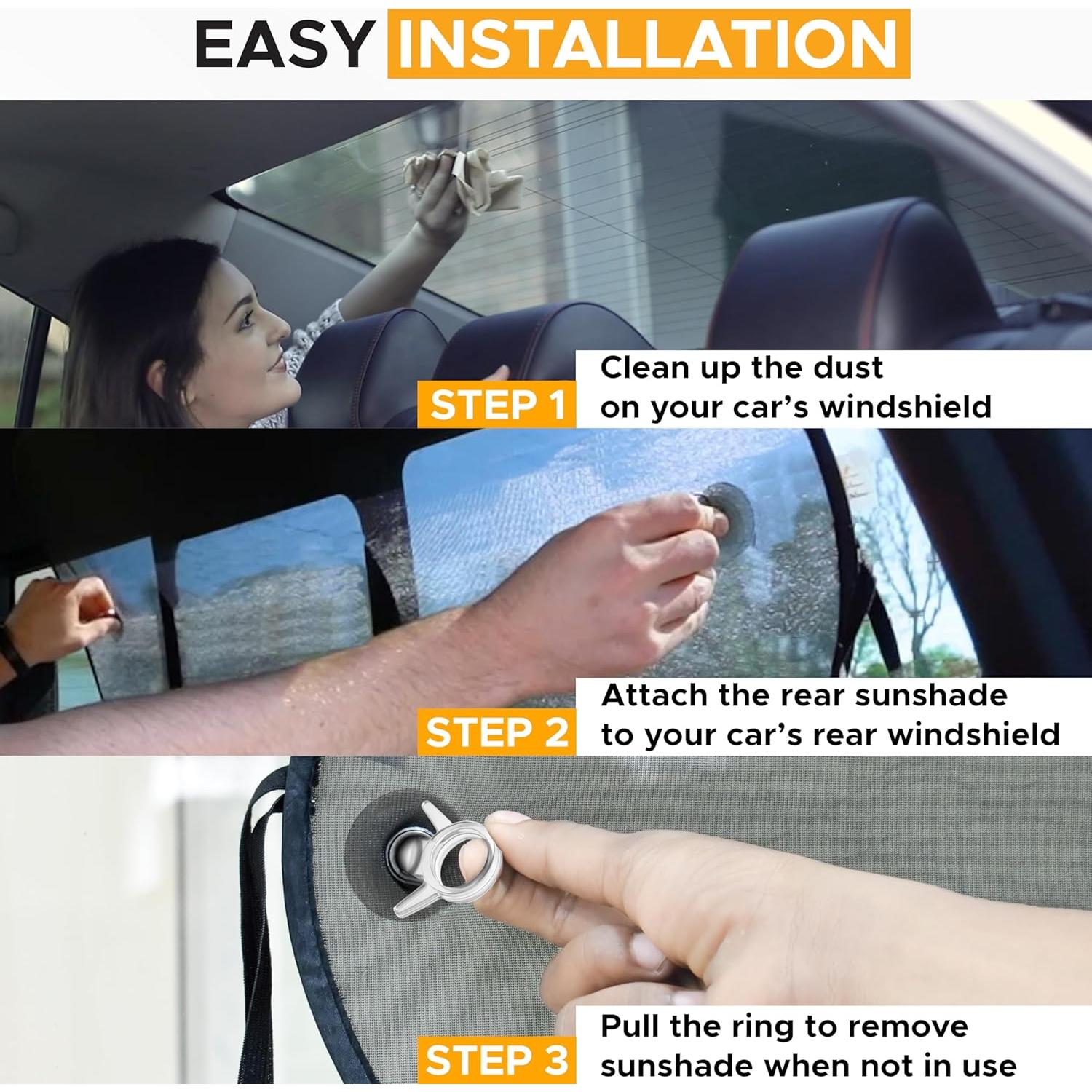 Sombra Solar EcoNour para Ventana Trasera de Coche 76.2x38.1cm