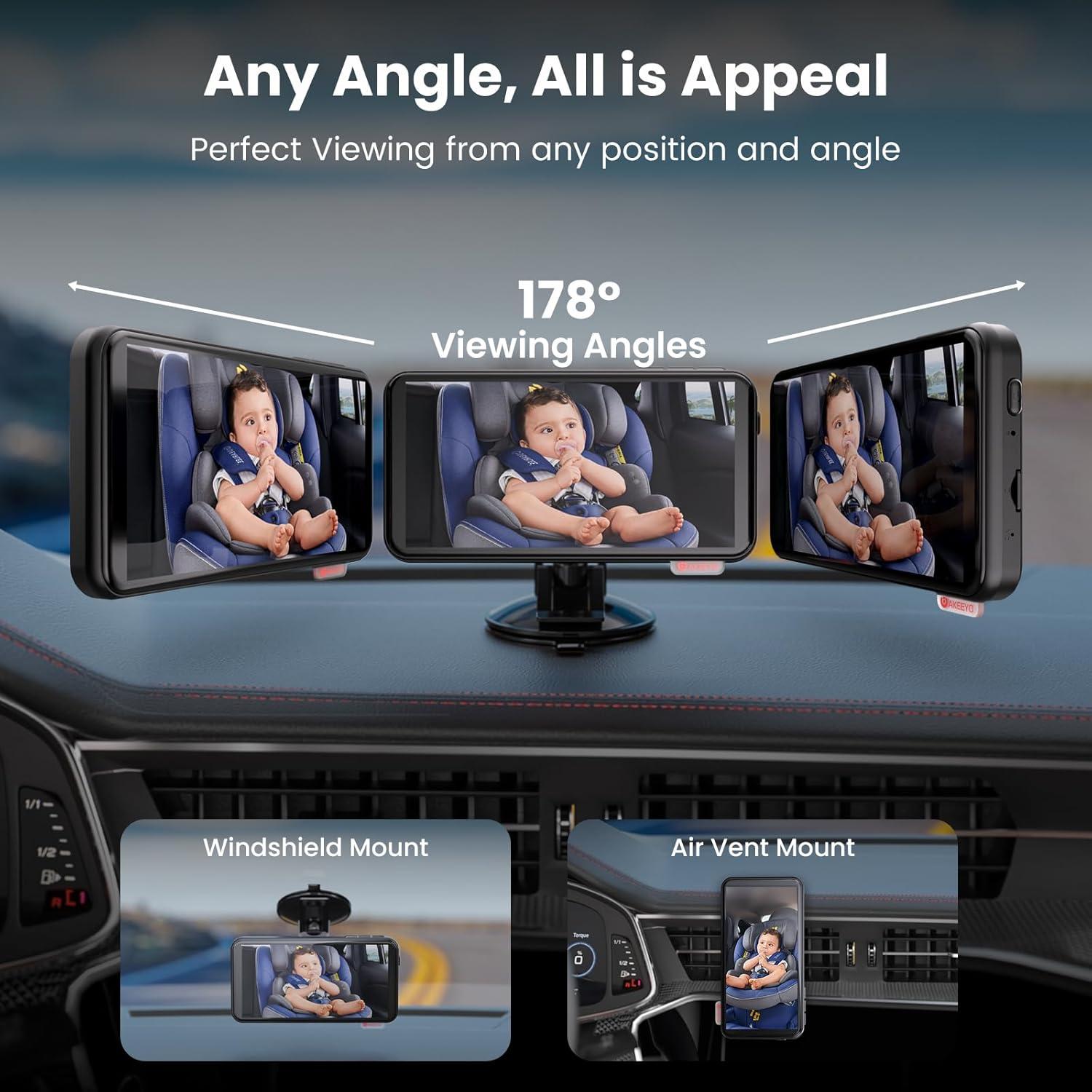 Cámara de Auto para Bebés AKEEYO BMC-X 1080P Pantalla 5.5"