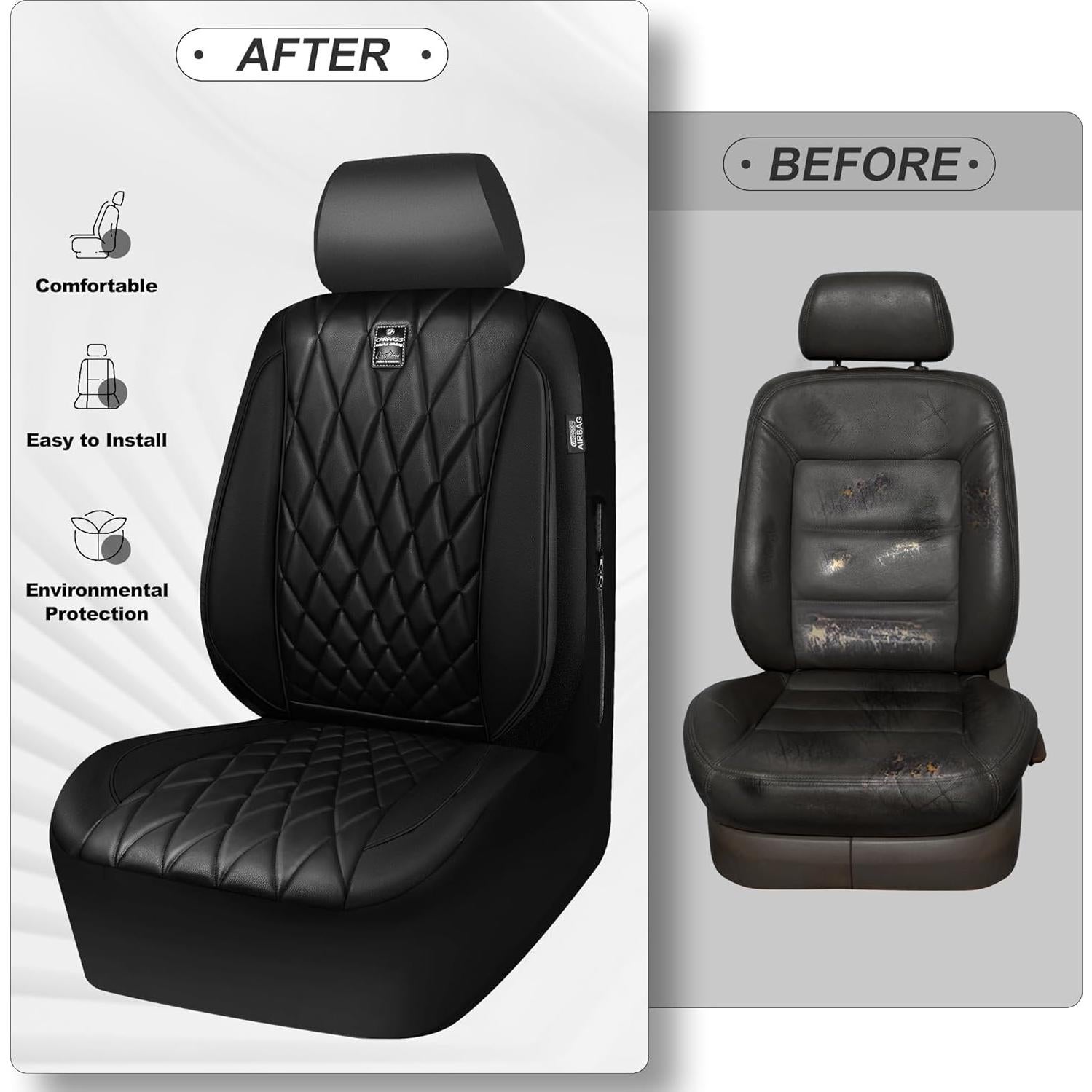 Cubiertas de Asiento Delantero CAR PASS ZT122-BK1PUL2 Negro