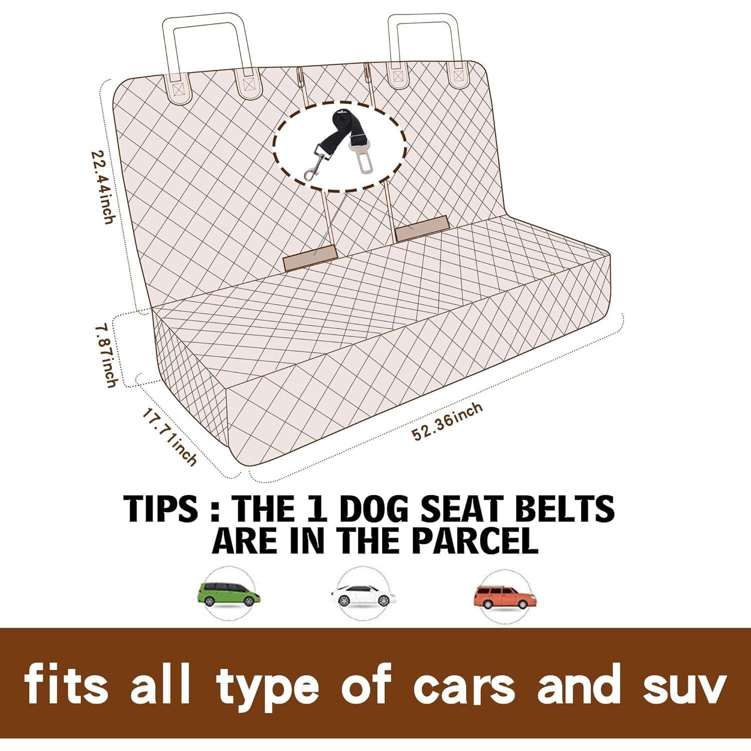 Funda de Asiento para Perros JSTHT 132x122cm Impermeable Antideslizante