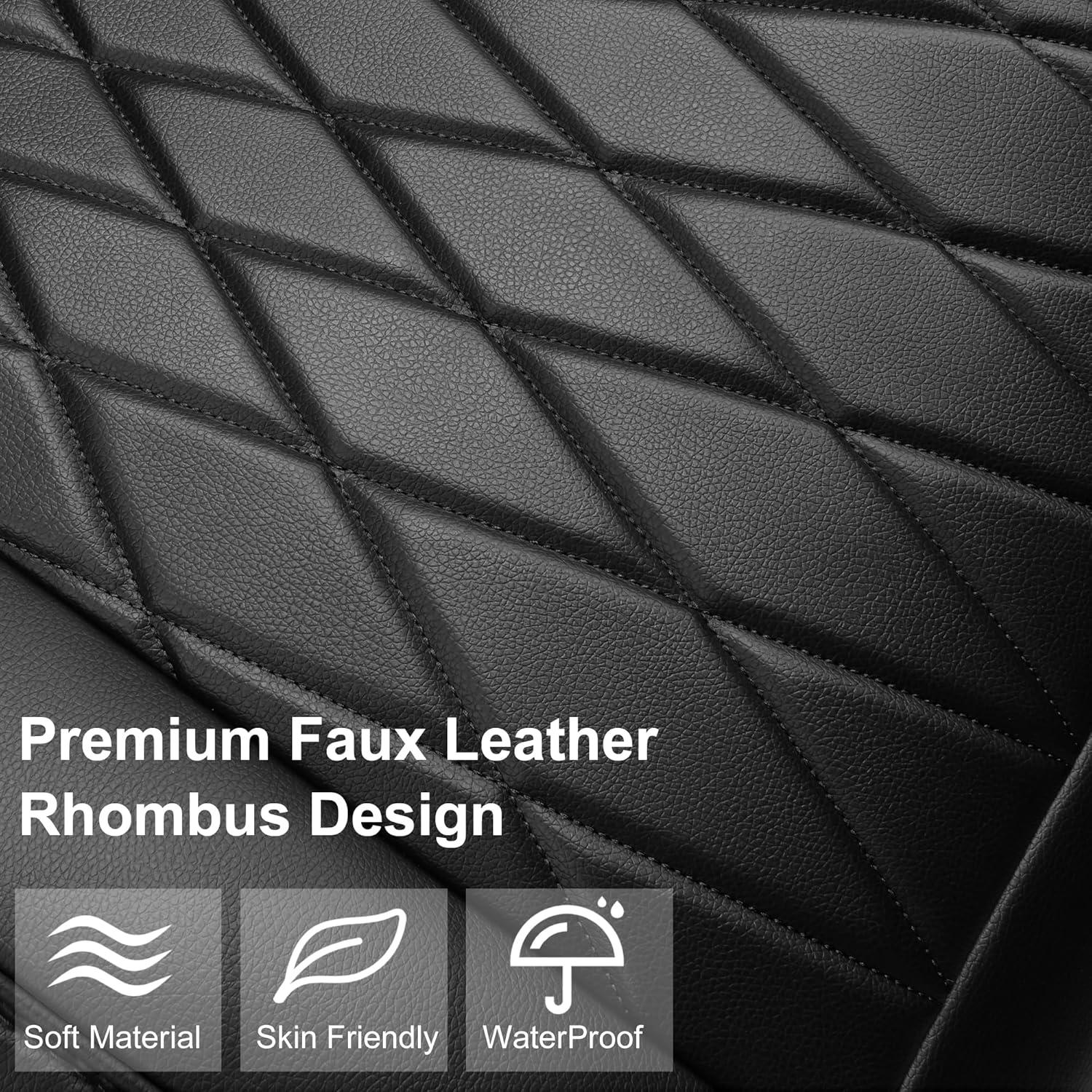 Fundas de Asiento de Cuero CAR PASS BD122-BK1PU - 2 Piezas