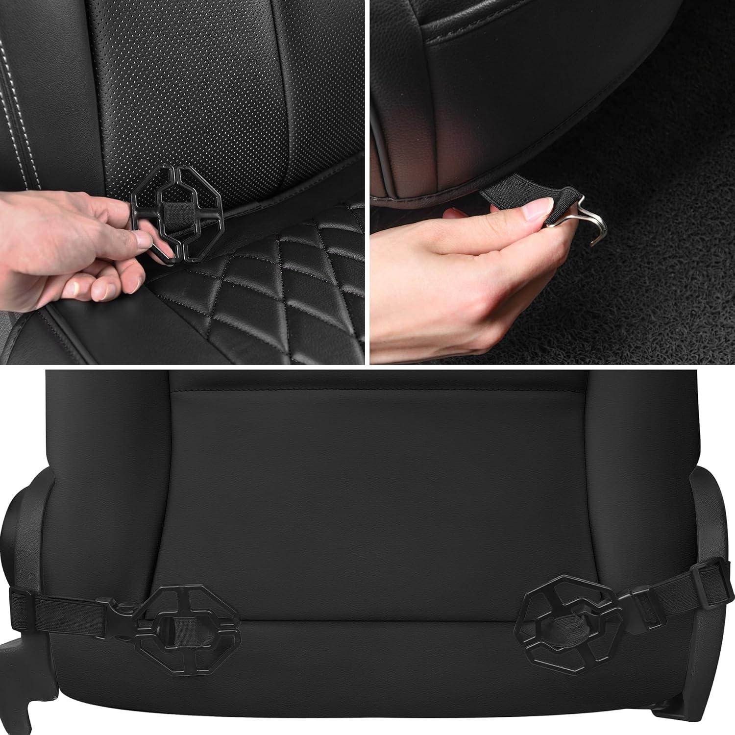 Fundas de Asiento de Cuero CAR PASS BD122-BK1PU - 2 Piezas