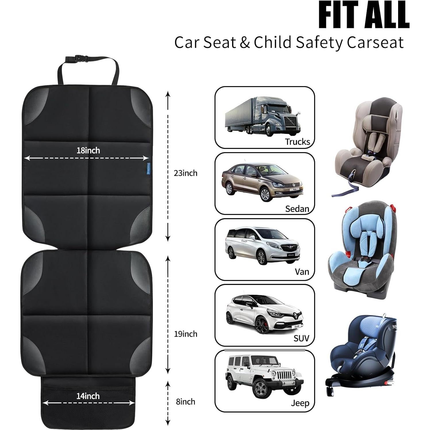 Protector de Asiento de Coche Psumuabrre Negro para Niños y Mascotas