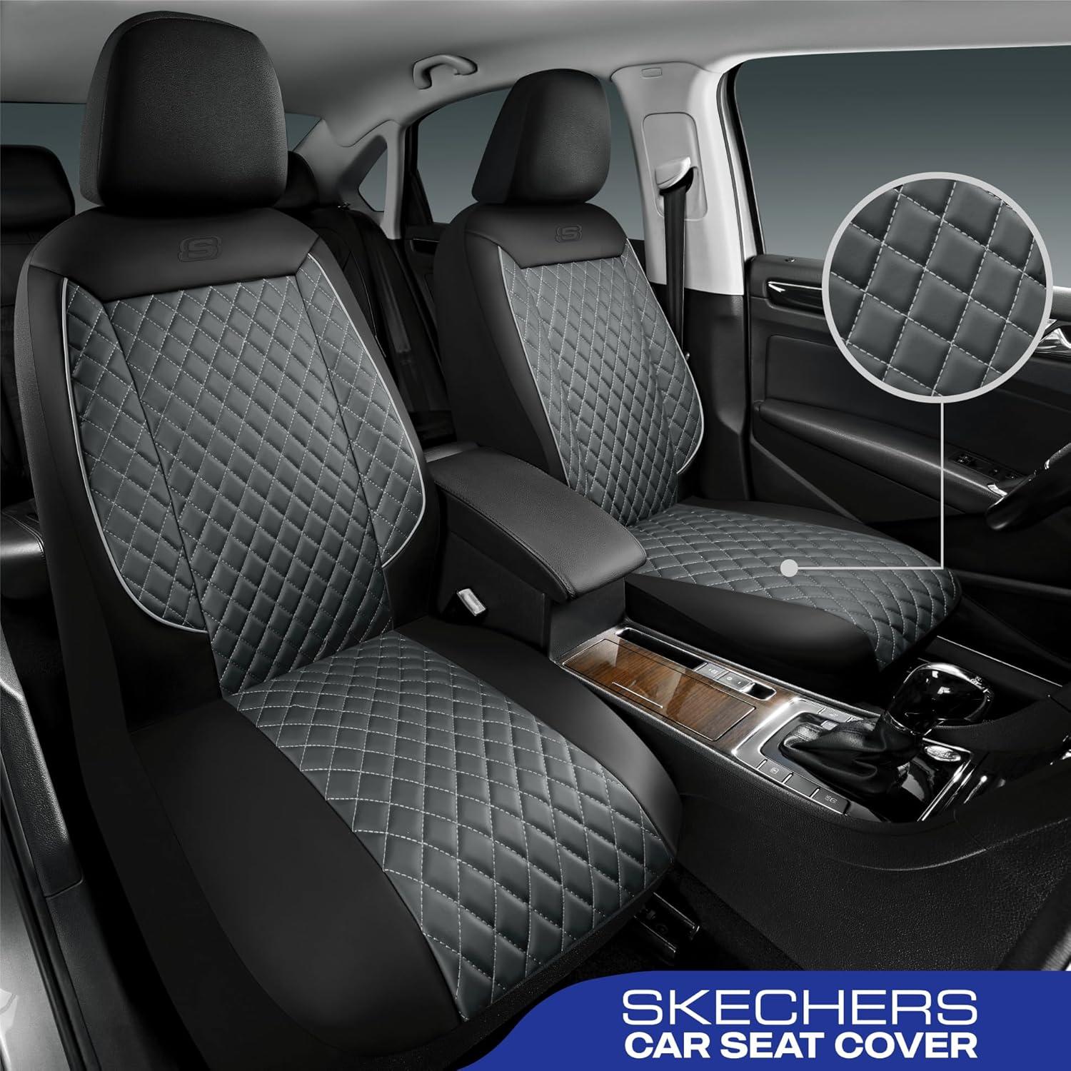 Funda de Asiento de Coche Skechers Gris, Piel Sintética Impermeable