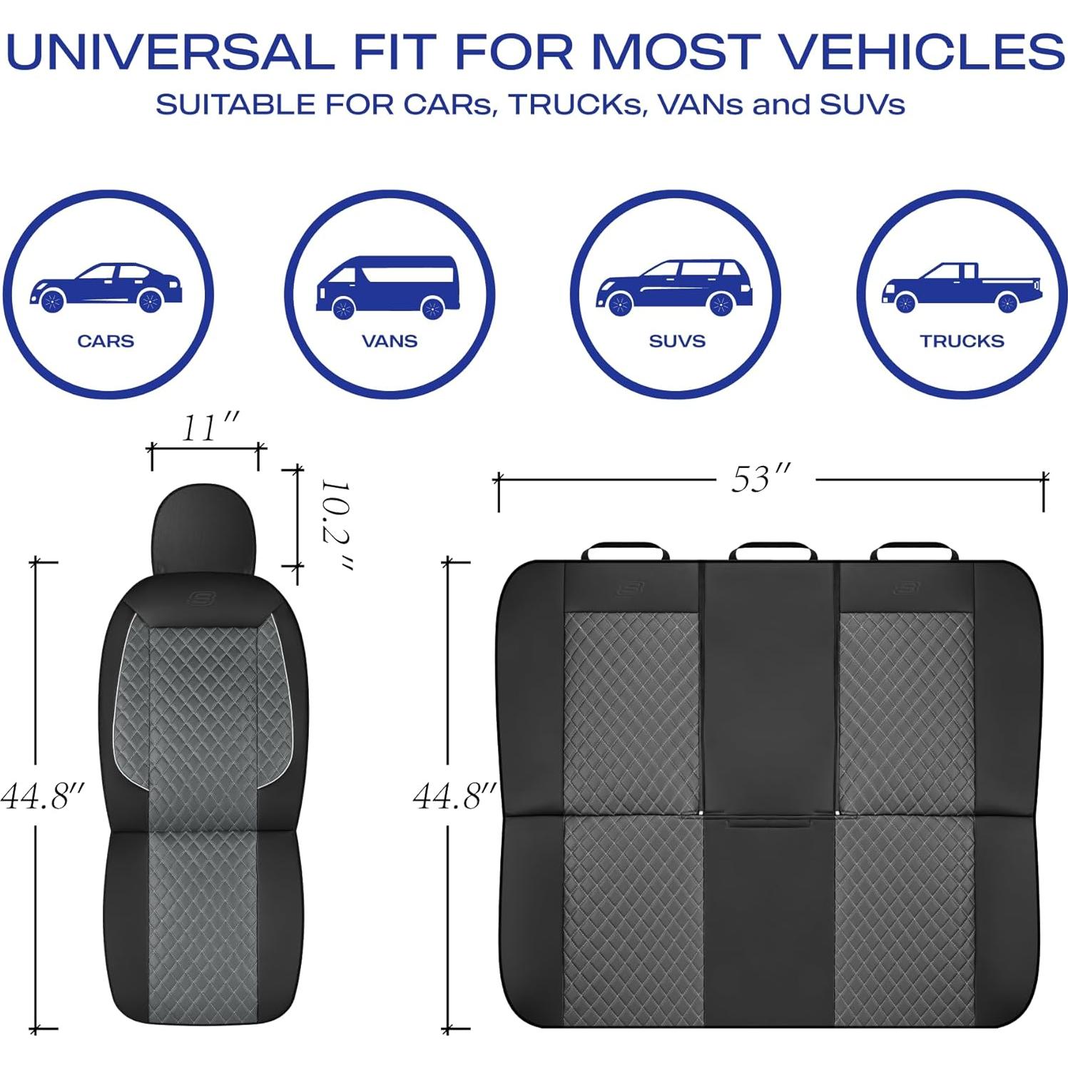 Funda de Asiento de Coche Skechers Gris, Piel Sintética Impermeable