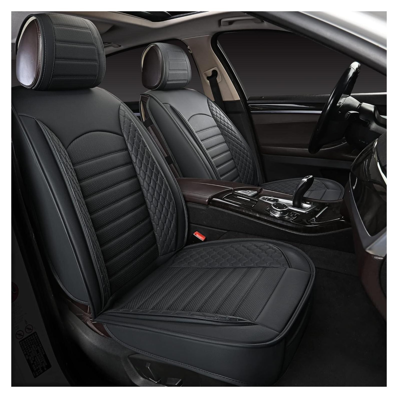 Fundas de Asiento de Coche KBOISE 2 PCS Negro Impermeable