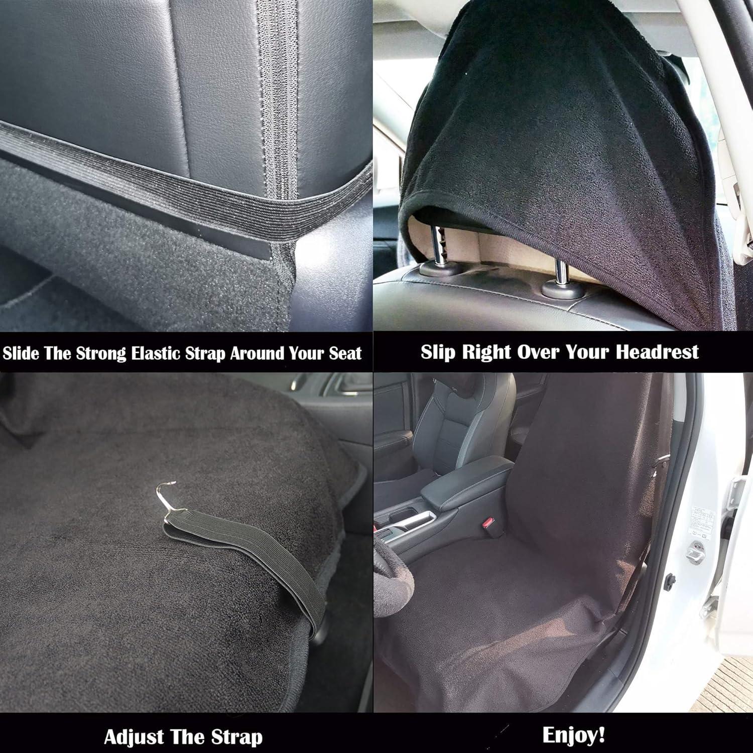 Protector de Asiento de Coche LoyaGour Negro 74.93x142.24cm