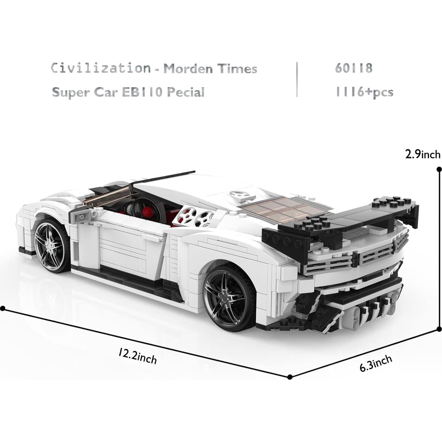 JMBricklayer Coche Deportivo EB110 1116 Piezas para Adultos