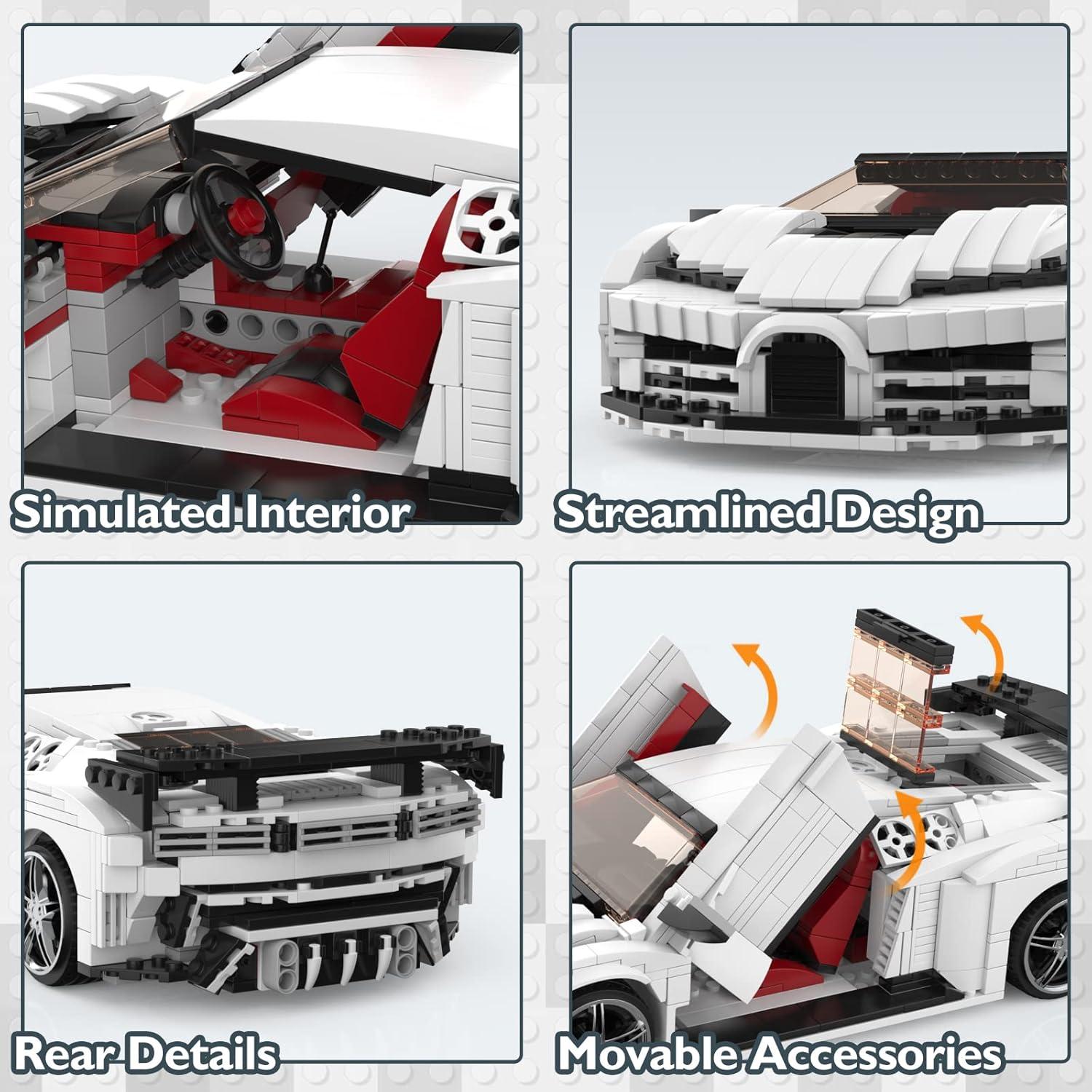 JMBricklayer Coche Deportivo EB110 1116 Piezas para Adultos